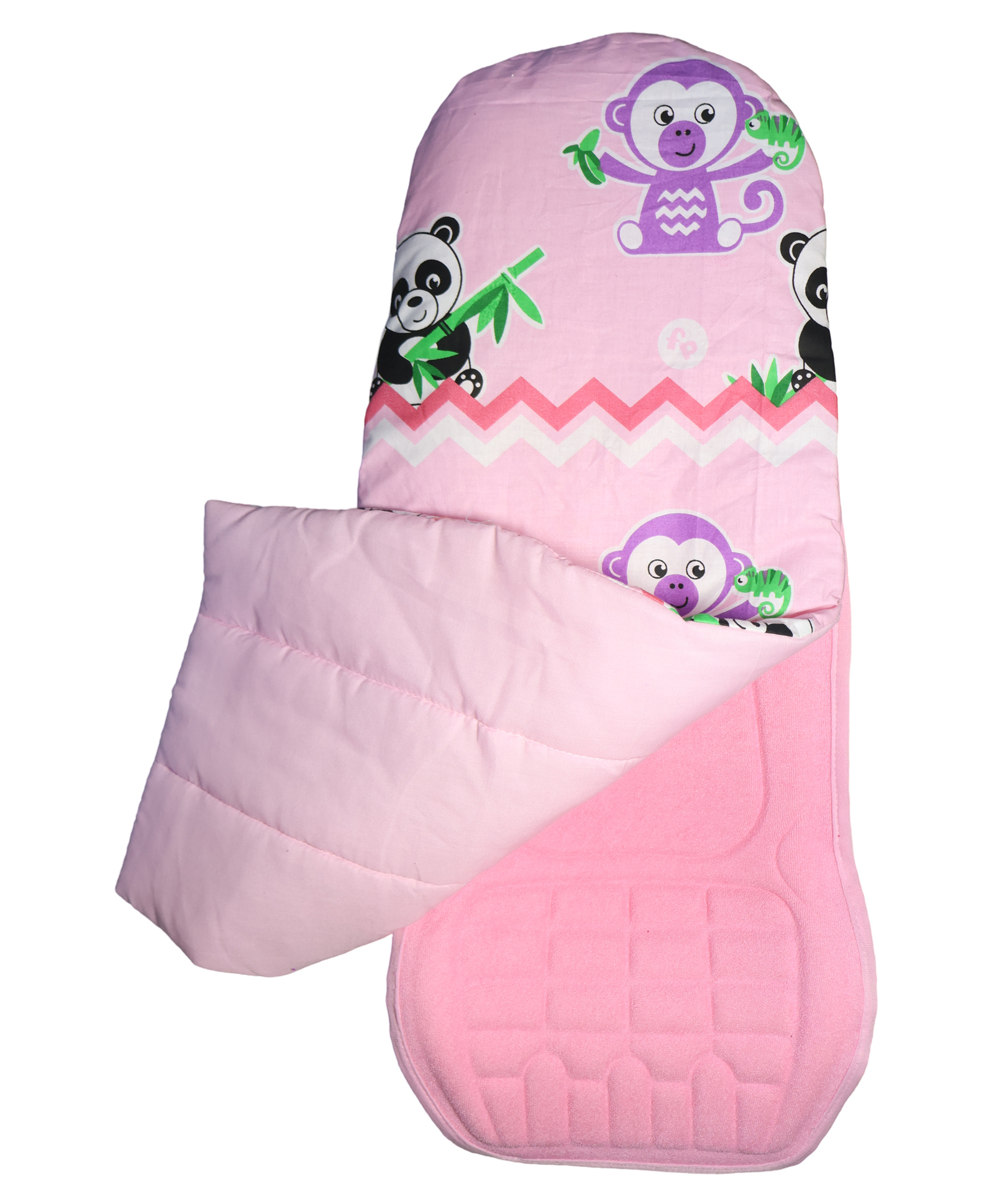 Fisher Price First Carry Azure Comfort Plus (3-in-1 Carrier) Terry with Extra Cozy Cover Sleeve Panda & Monkey Design - Pink-picture-13