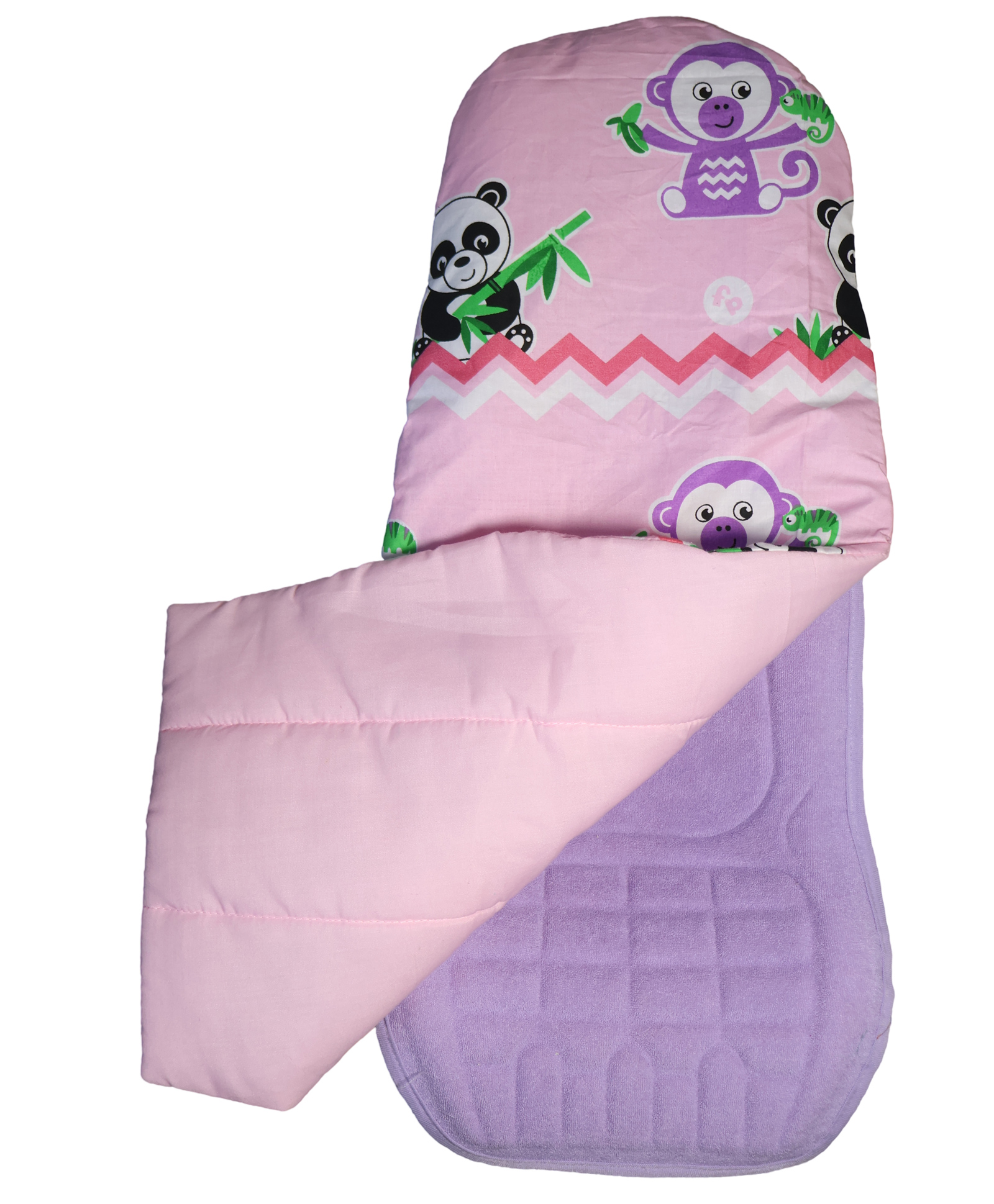 Fisher Price First Carry Azure Comfort Plus (3-in-1 Carrier) Terry with Extra Cozy Cover Sleeve Panda & Monkey Design - Purple-picture-25