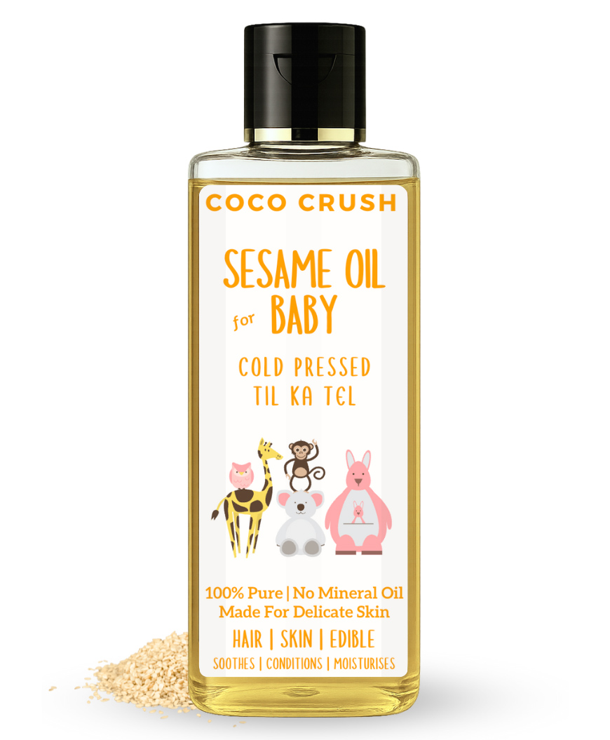 Coco Crush Cold Pressed Sesame Oil for Babies | Pure & Organic Hair and Body Massage Oil (100ml)-picture-19