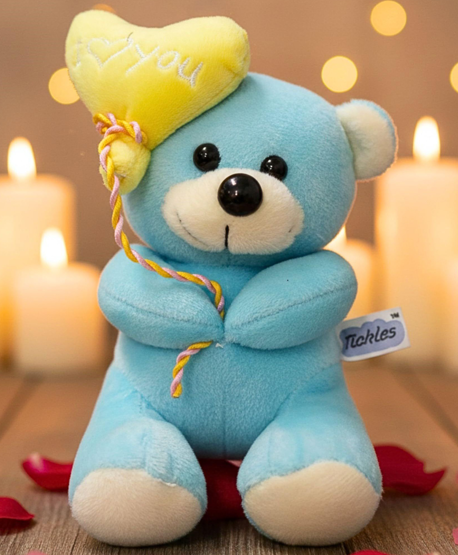 Tickles Cute I Love You Balloon Teddy Stuffed Soft Plush Toy For Kids Boys & Girls Valentine's Day (Color: Blue; Size:35 cm)-image-39