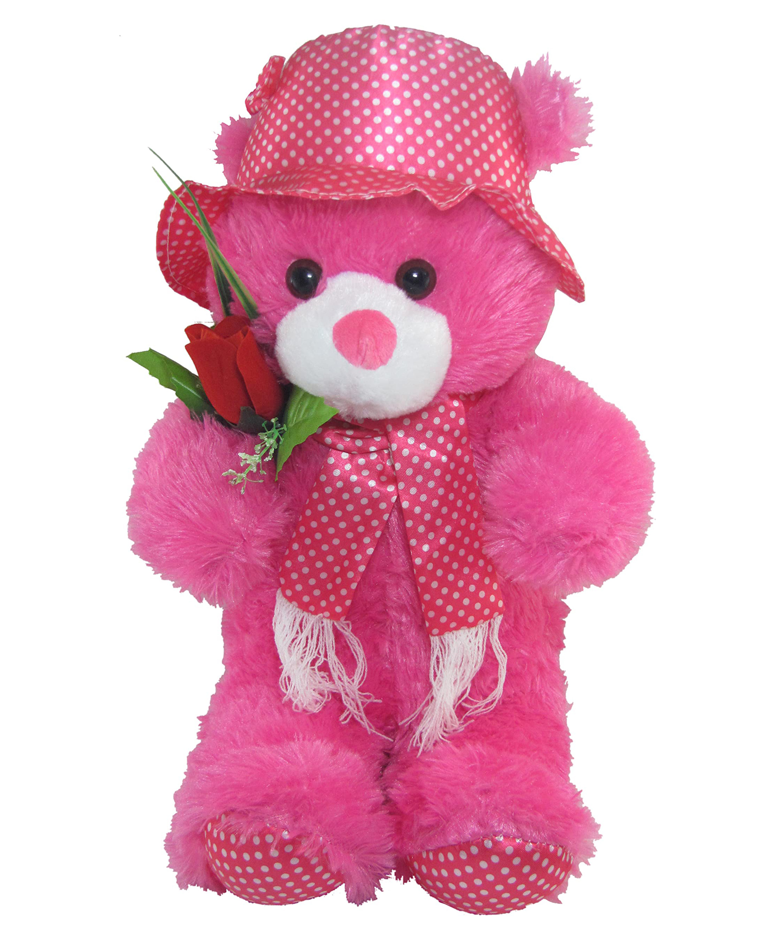 Tickles Teddy with Rose Soft Stuffed Plush Animal Toy for Kids Boys & Girls Birthday Gift (Size: 45 cm; Color: Magenta)-image-43