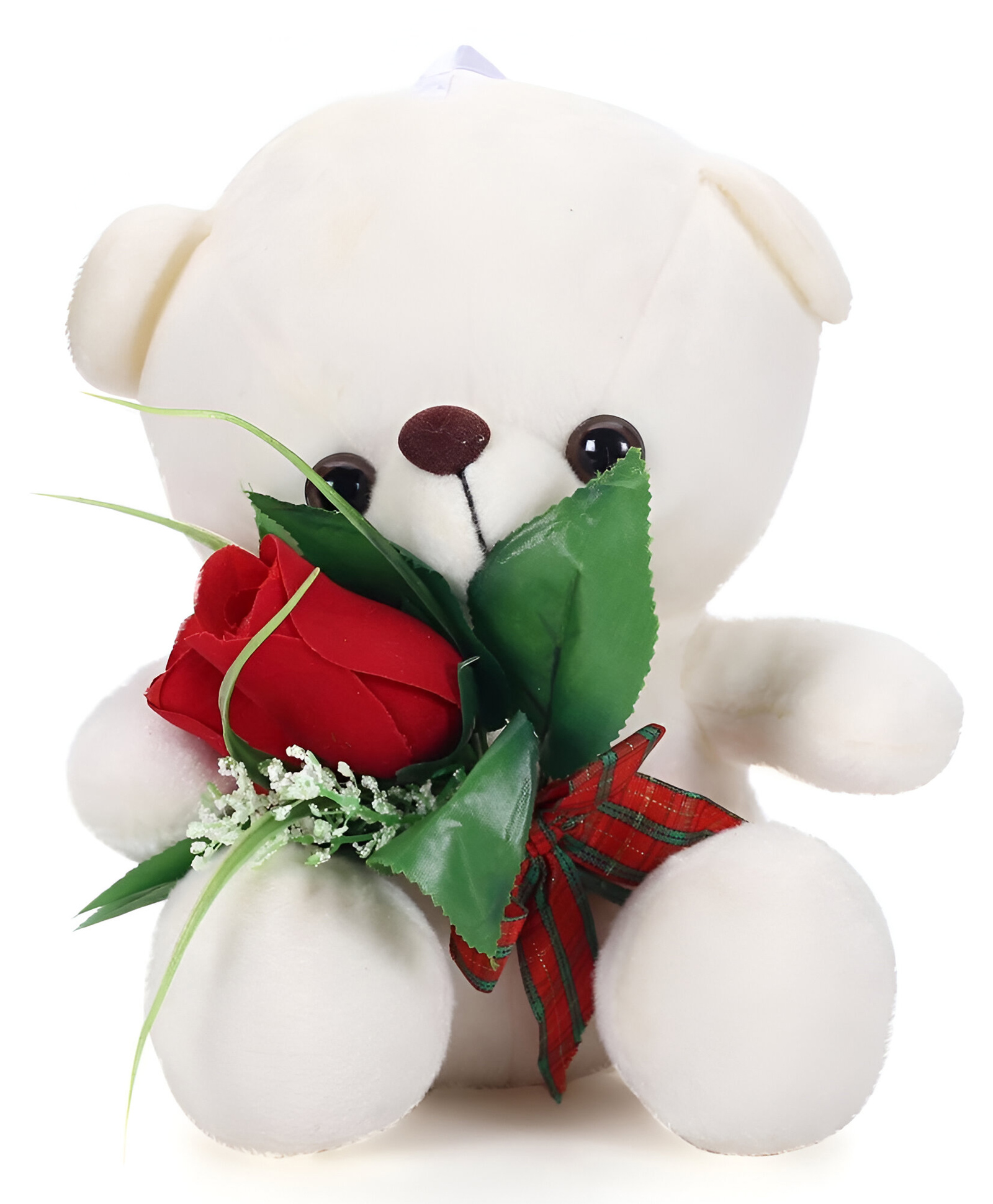 Tickles Charming Teddy with Rose Stuffed Soft Plush Animal Toy for Kids Boys & Girls Birthday Gift (Size: 20 cm Color: White)-picture-15