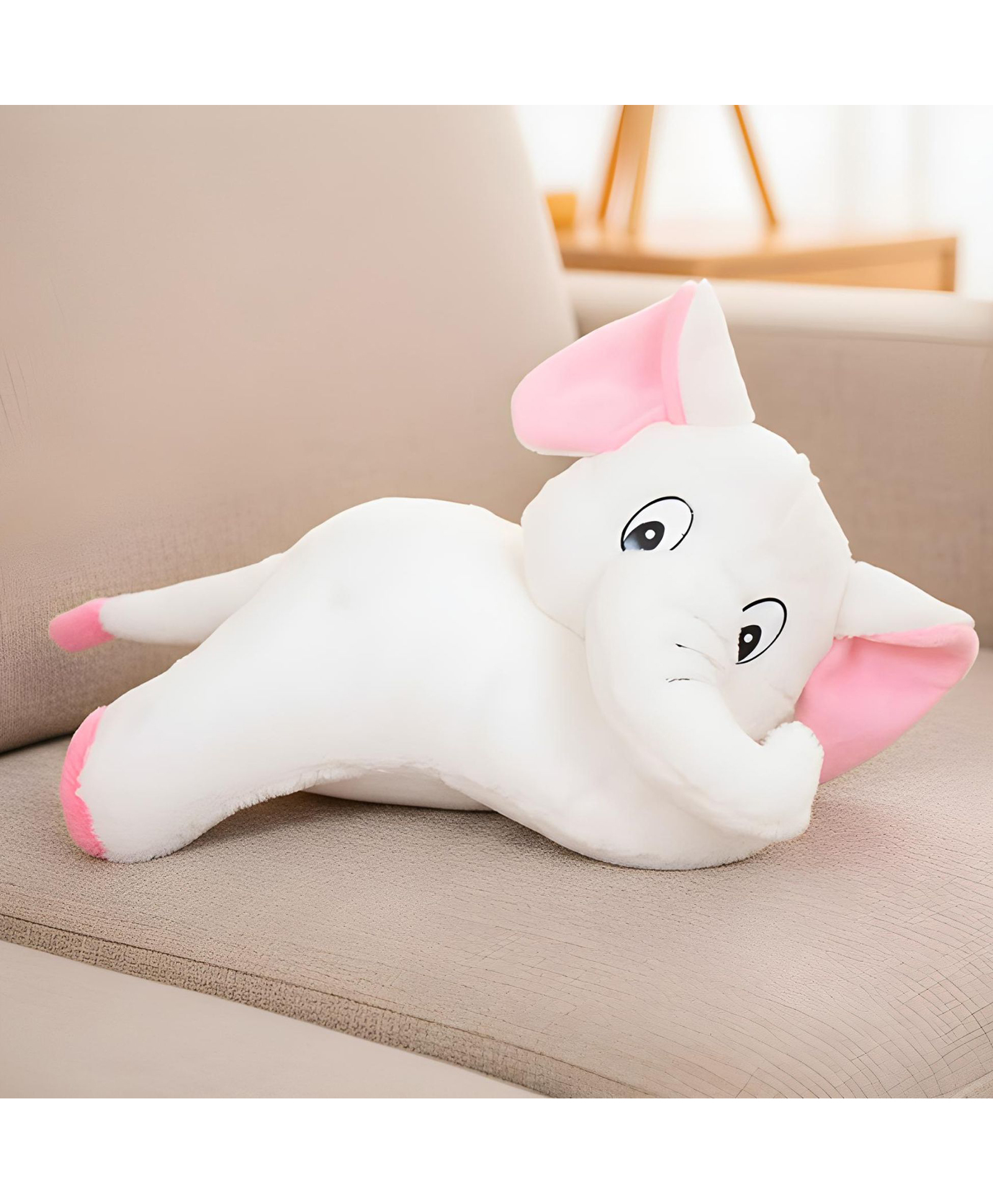 Tickles Elephant Soft Stuffed Animals Plush Toy For Kids Boys & Girls Birthday Gift (Color: White Size: 28 cm)-image-48