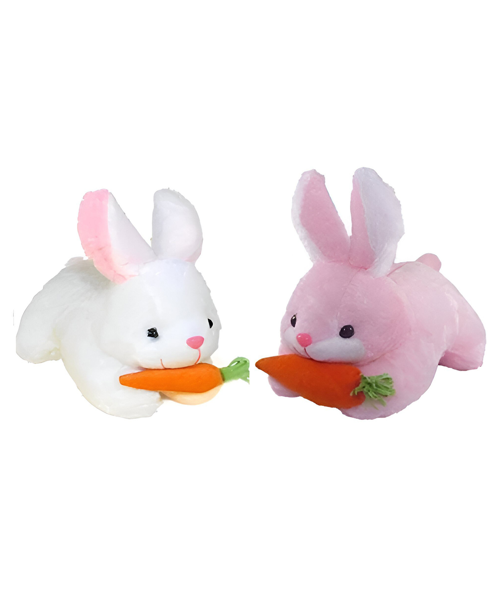 Tickles Rabbit with Carrot Soft Stuffed Plush Animal Toy for Kids Girls & Boys Birthday Gifts, Pack of 2 (Color: White & Pink Size: 25 cm)-image-19
