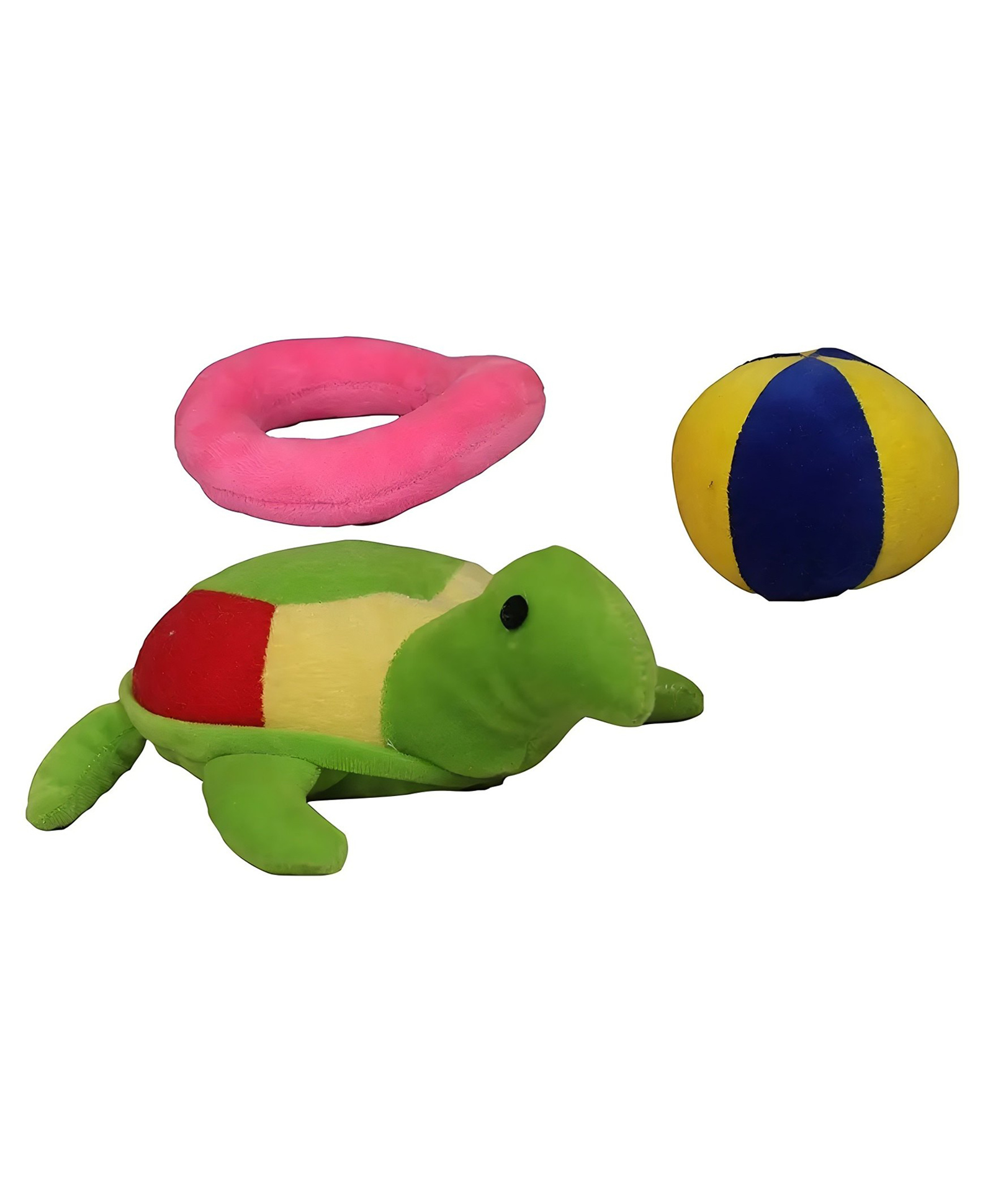 Tickles Dog/Pet Toys Cute Tortoise with Ball & Ring Soft Stuffed Plush Animal Chew Toy For Kids (Color: Multicolor)-image-2