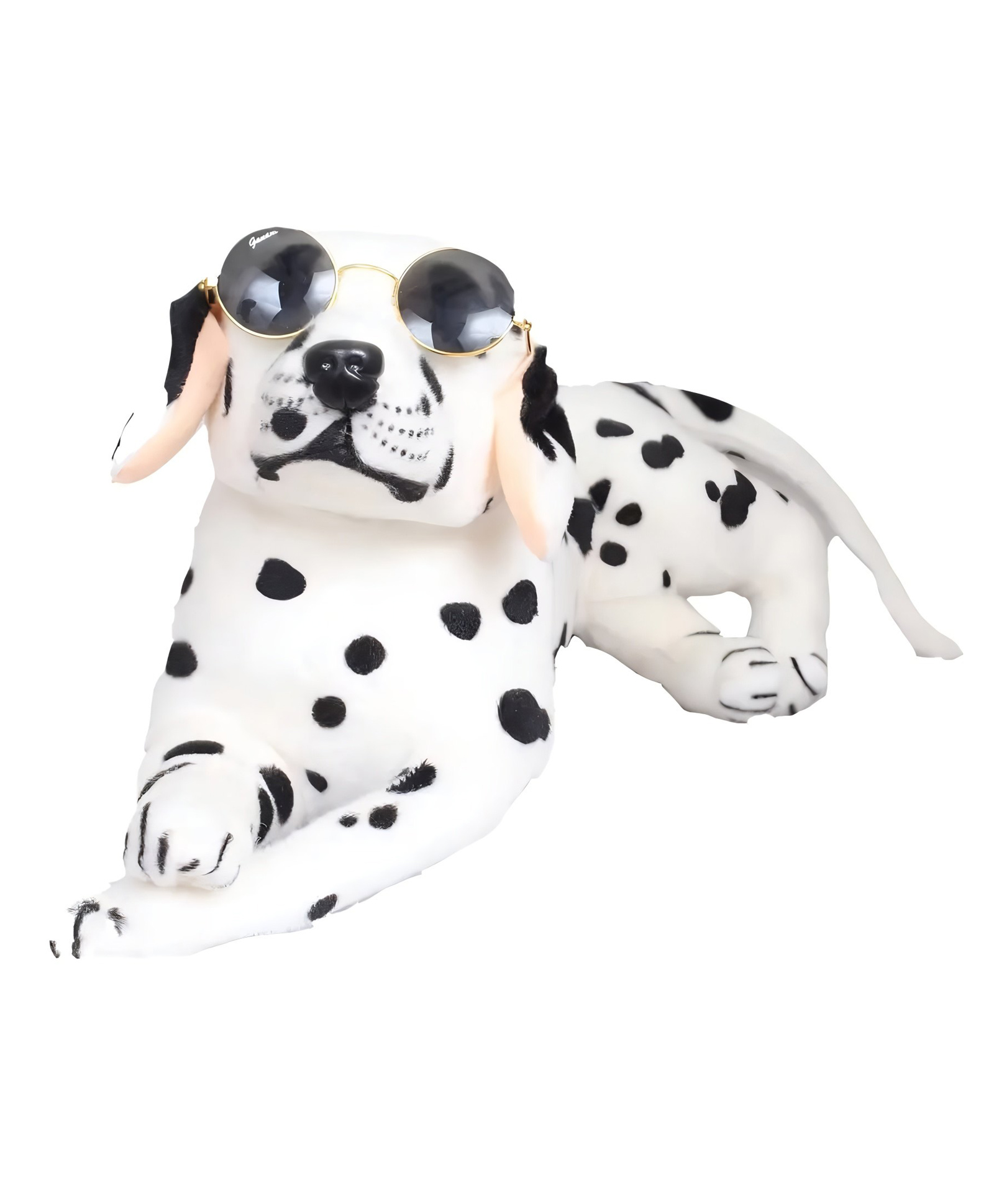 Tickles Dalmatian Laying Dog Wearing Googles Soft Stuffed Plush Animal Toy for Kids Boys & Girls Birthday Gift White - Height 15 cm-image-7