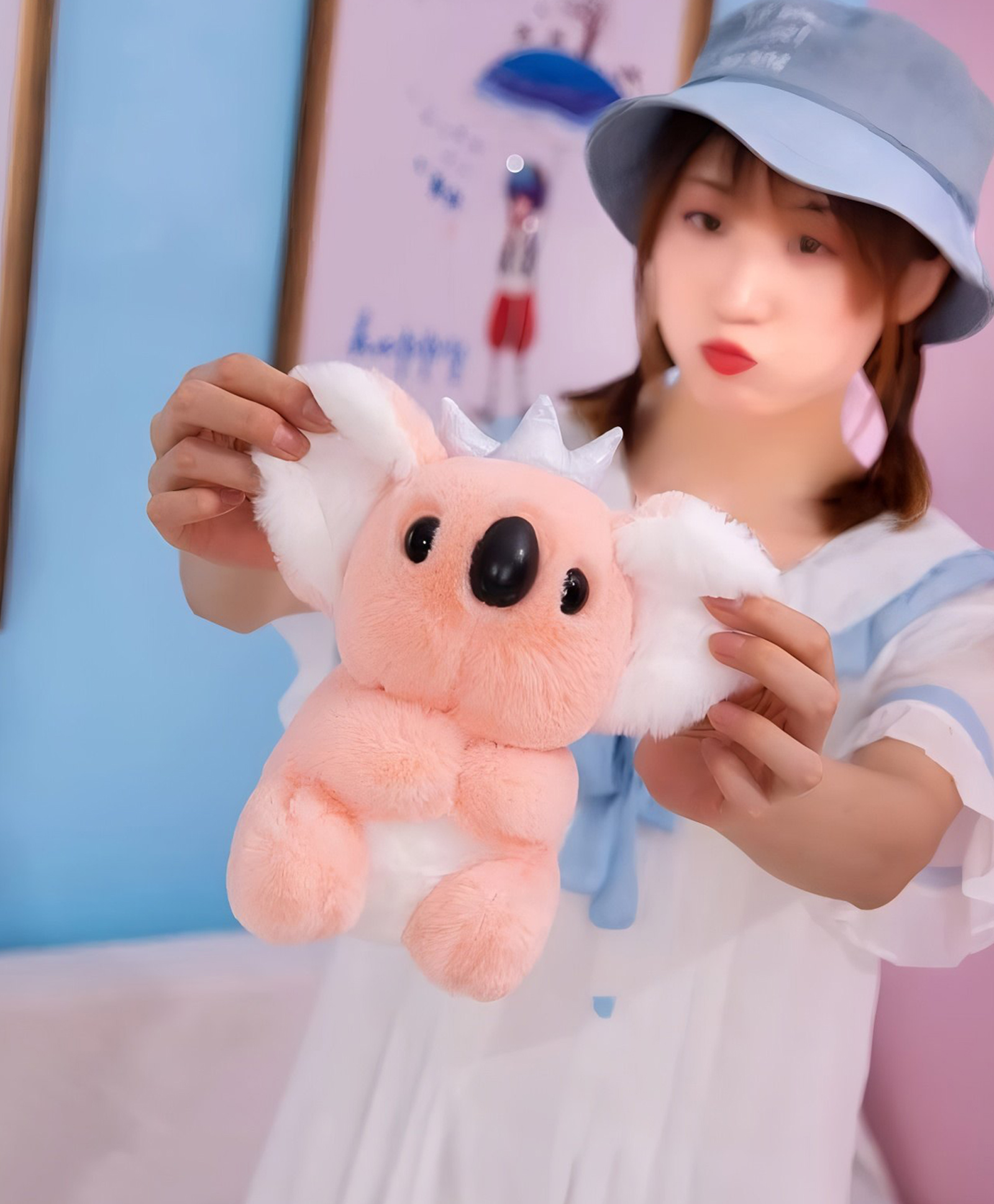 Tickles Koala Bear Soft Stuffed Plush Animal Toy for Kids Boys & Girls Birthday Gift (Size: Length 21 cm Color: Pink)-image-48