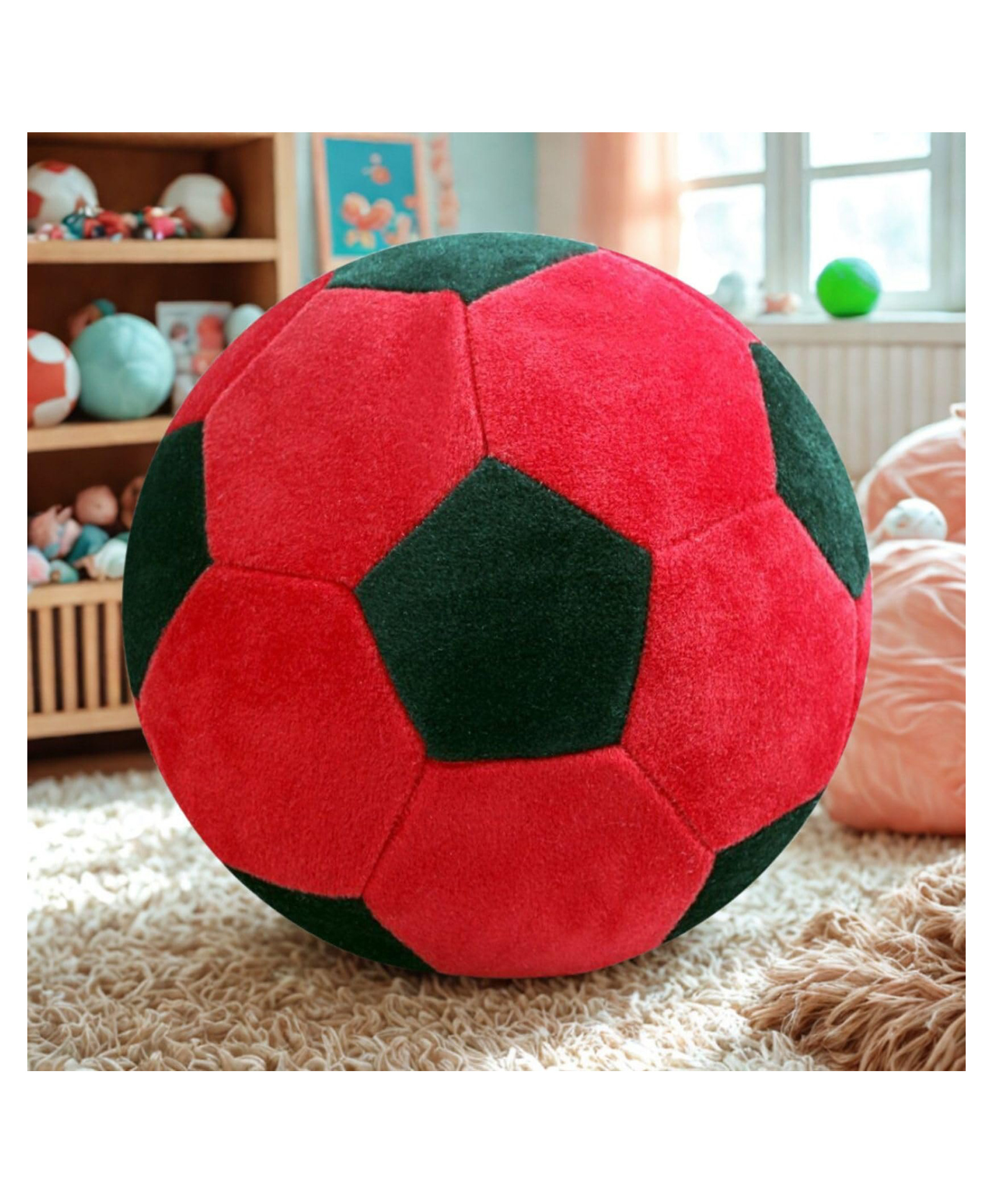 Tickles Football Soft Stuffed Plush Toy for Kids Boys & Girls Birthday Gifts (Size : 30 cm Color: Red & Green)-picture-20