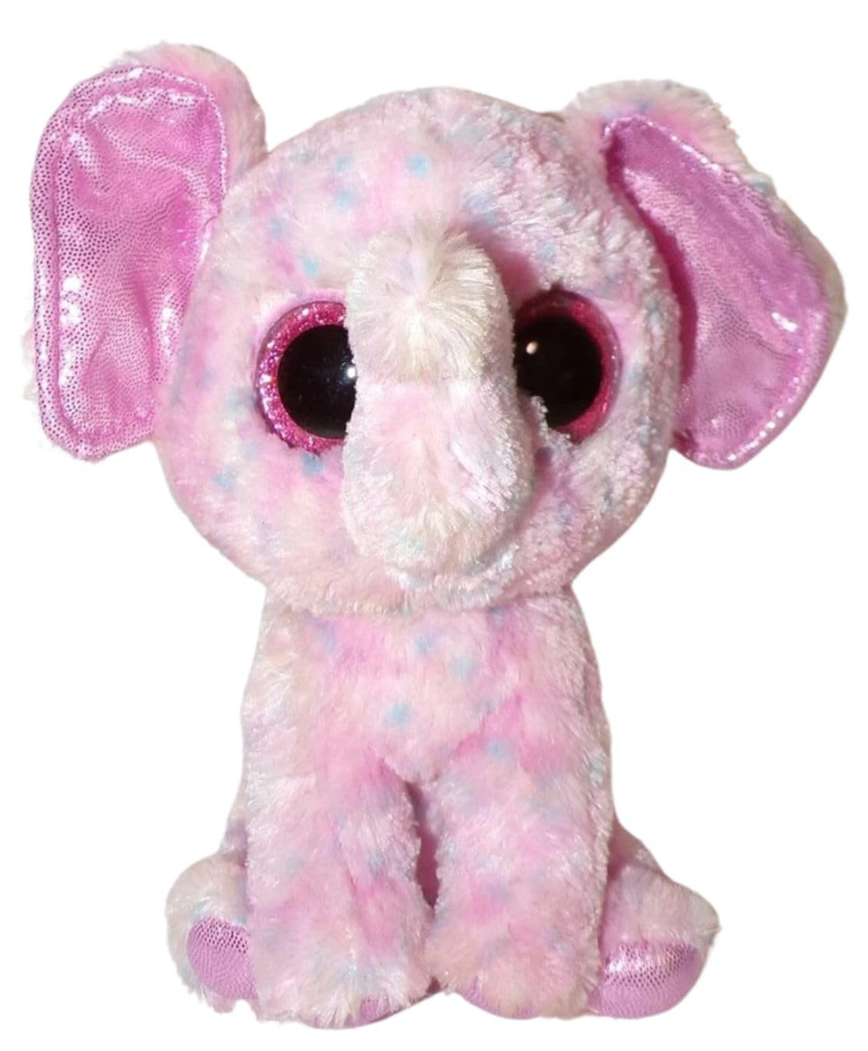 Tickles Cute Sitting Elephant Glitter Eyes Soft Stuffed Plush Animal Toy for Kids Boys & Girls Birthday Gift (Size: Length 20 cm Color: Pink)-image-9