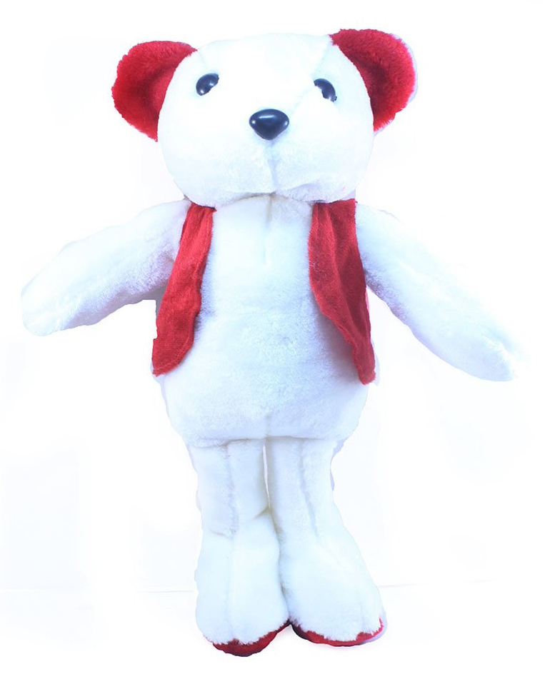 Tickles Jacket Teddy Soft Stuffed Plush Toy for Kids Boys & Girls Birthday Gift (Size: 37 cm Color: White)-image-2