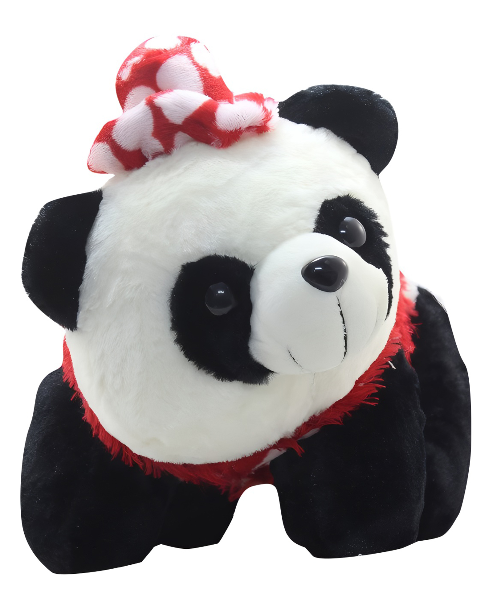 Tickles Happy Beautiful Dressed Panda Valentine Stuffed Soft Plush Animal Toy for Kids (Size: 40 cm Color: White & Black)-image-18