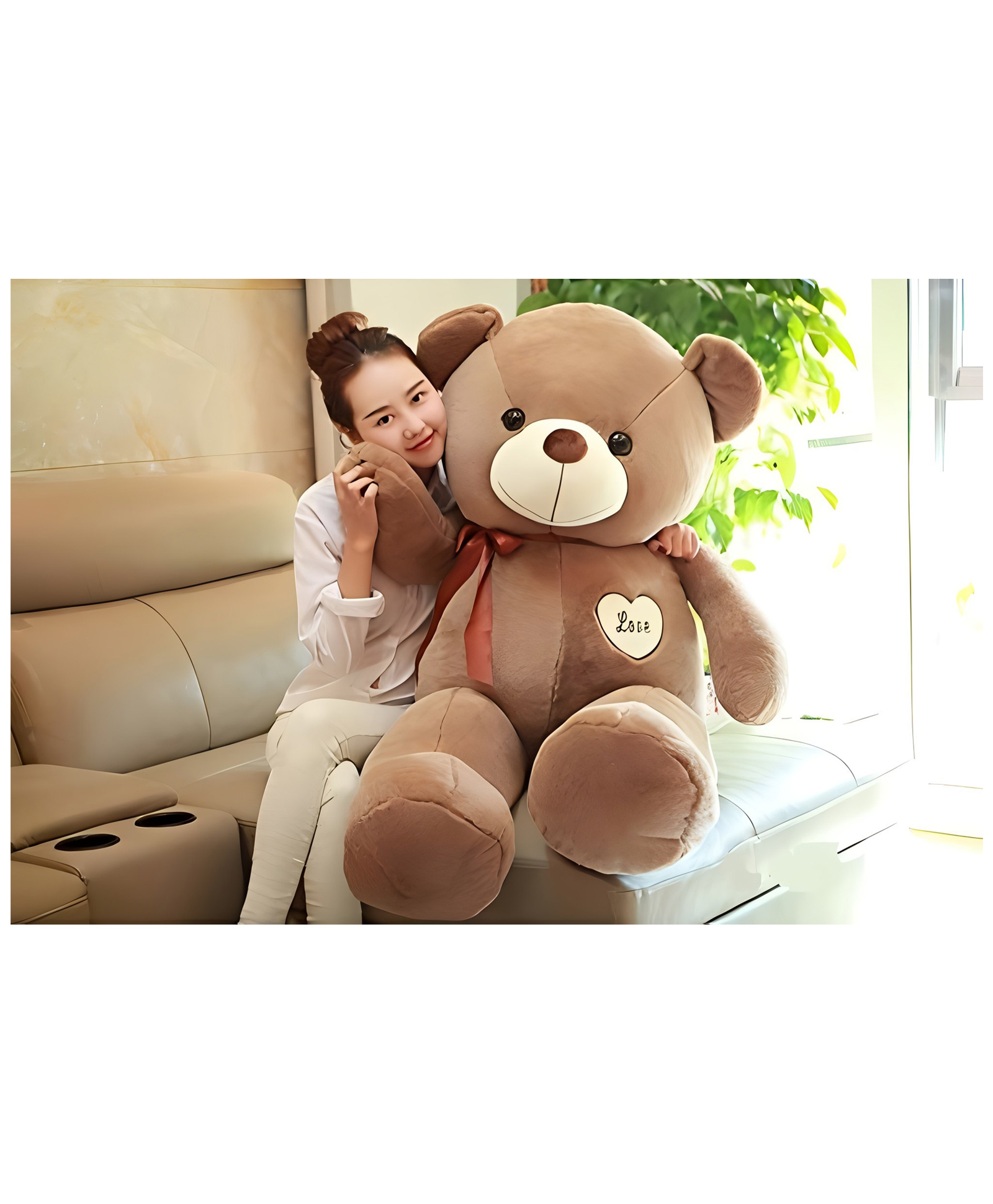 Tickles Standing Teddy Soft Stuffed Plush Toy for Kids Boys & Girls Birthday Gift (Color: Brown Size: Length 95 cm)-image-4