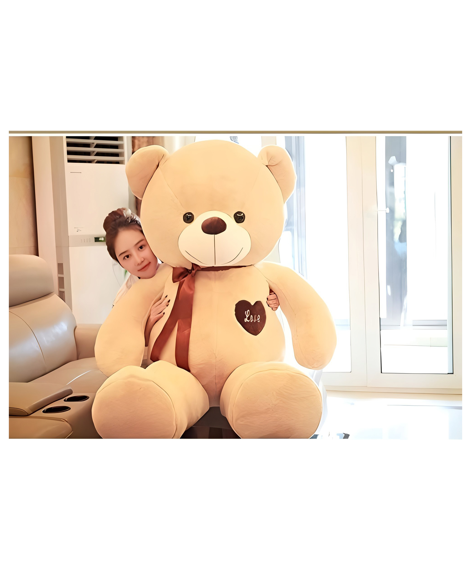 Tickles Standing Teddy Plush Stuffed Toy for Kids Boys & Girls Birthday Gift (Color: Brown Size: Length 95 cm)-image-3