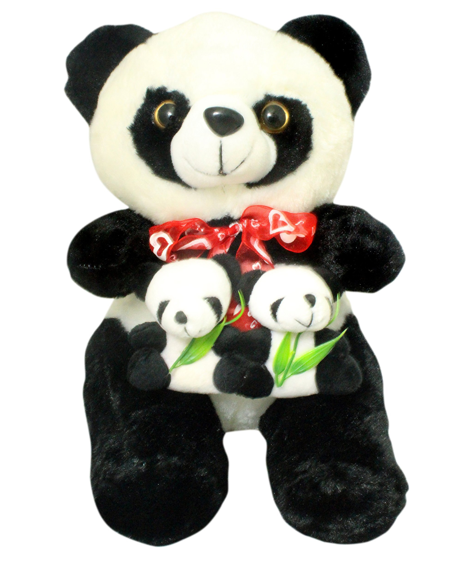 Tickles Loving Panda with Two Babies Soft Stuffed Plush Animal Toy for Kids Boys & Girls Birthday Gift(Color: Black Size: Length 25 cm)-image-38
