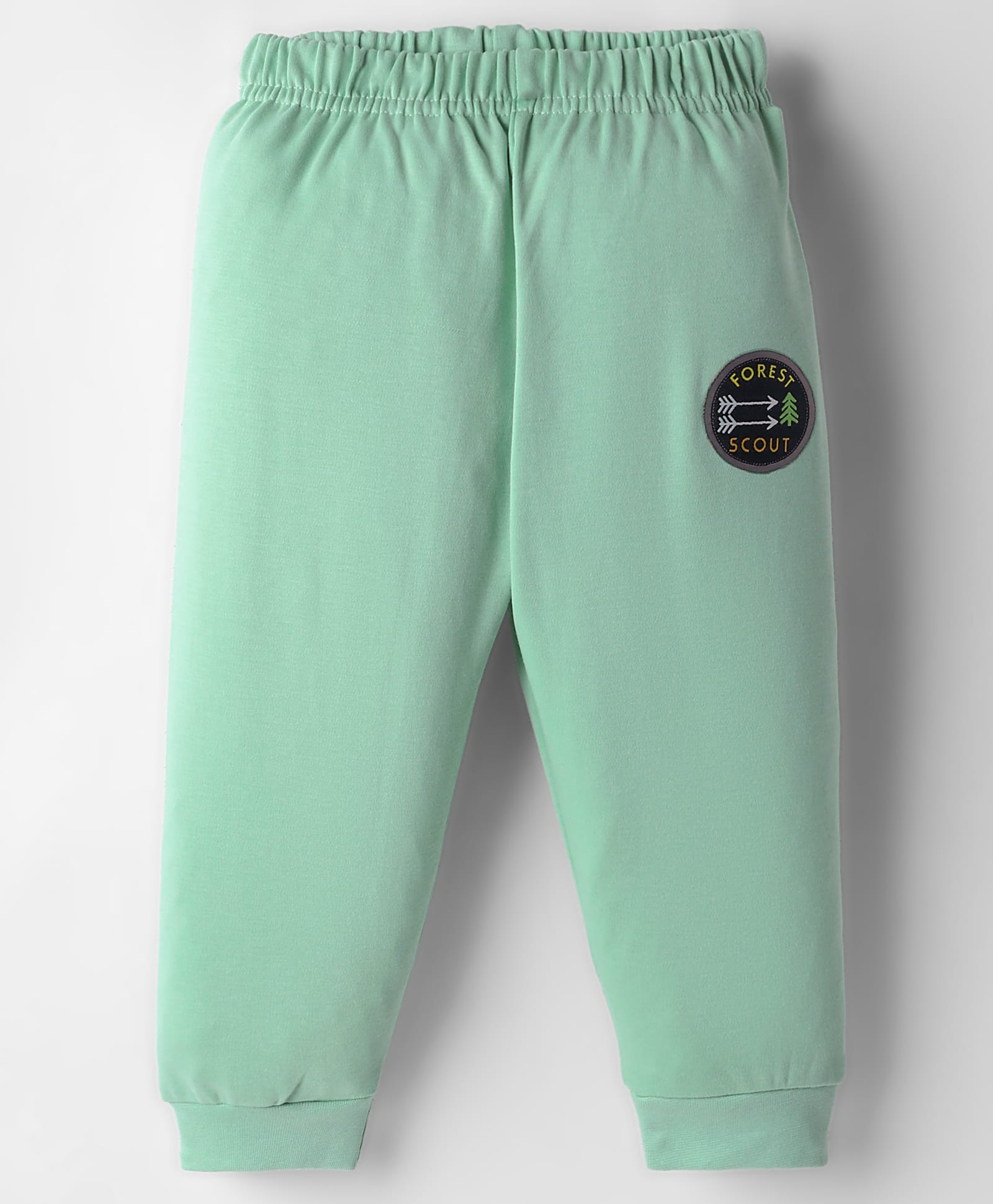 Ollypop Interlock Knit Full Length Diaper Leggings With Forest Scout Patch - Light Green-image-17