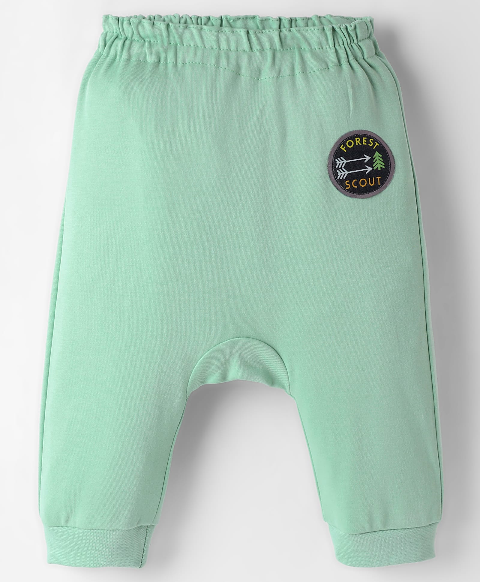Ollypop Interlock Knit Full Length Diaper Leggings With Forest Scout Patch - Light Green-image-25