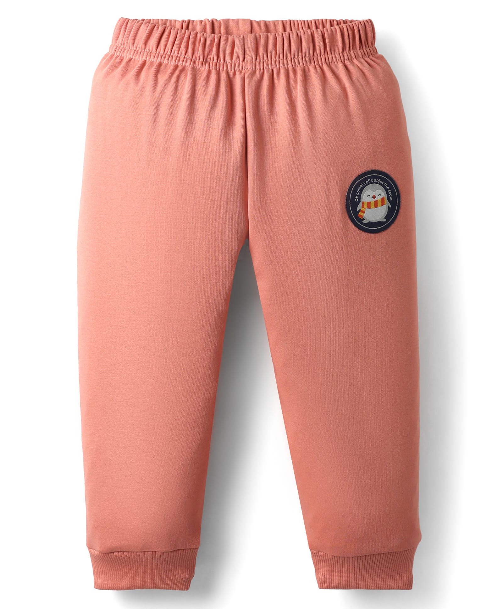 Ollypop Interlock Knit Full Length Lounge Pant With Penguin Patch - Coral-picture-20