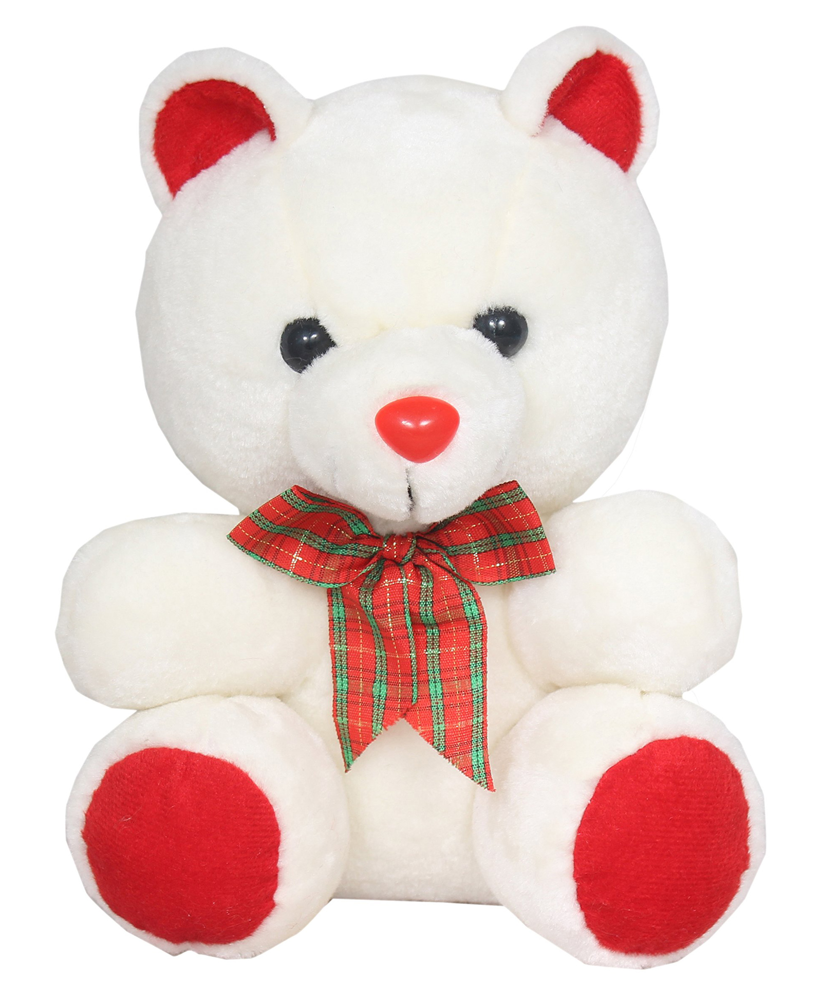 Tickles Cute Sitting Teddy Soft Stuffed Plush Toy for Kids Boys & Girls Birthday Gift (Color: Red & White Size: Length 28 cm)-image-35
