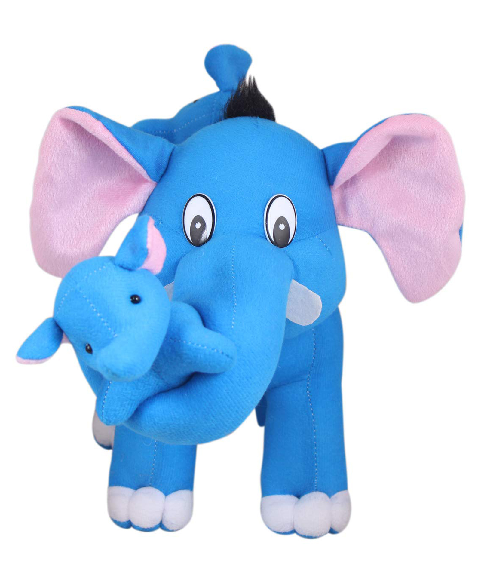 Tickles Elephant with Two Babies Soft Stuffed Plush Animal Toy for Kids Boys & Girls Birthday Gifts (Color: Blue Size: Length 48 cm)-picture-14
