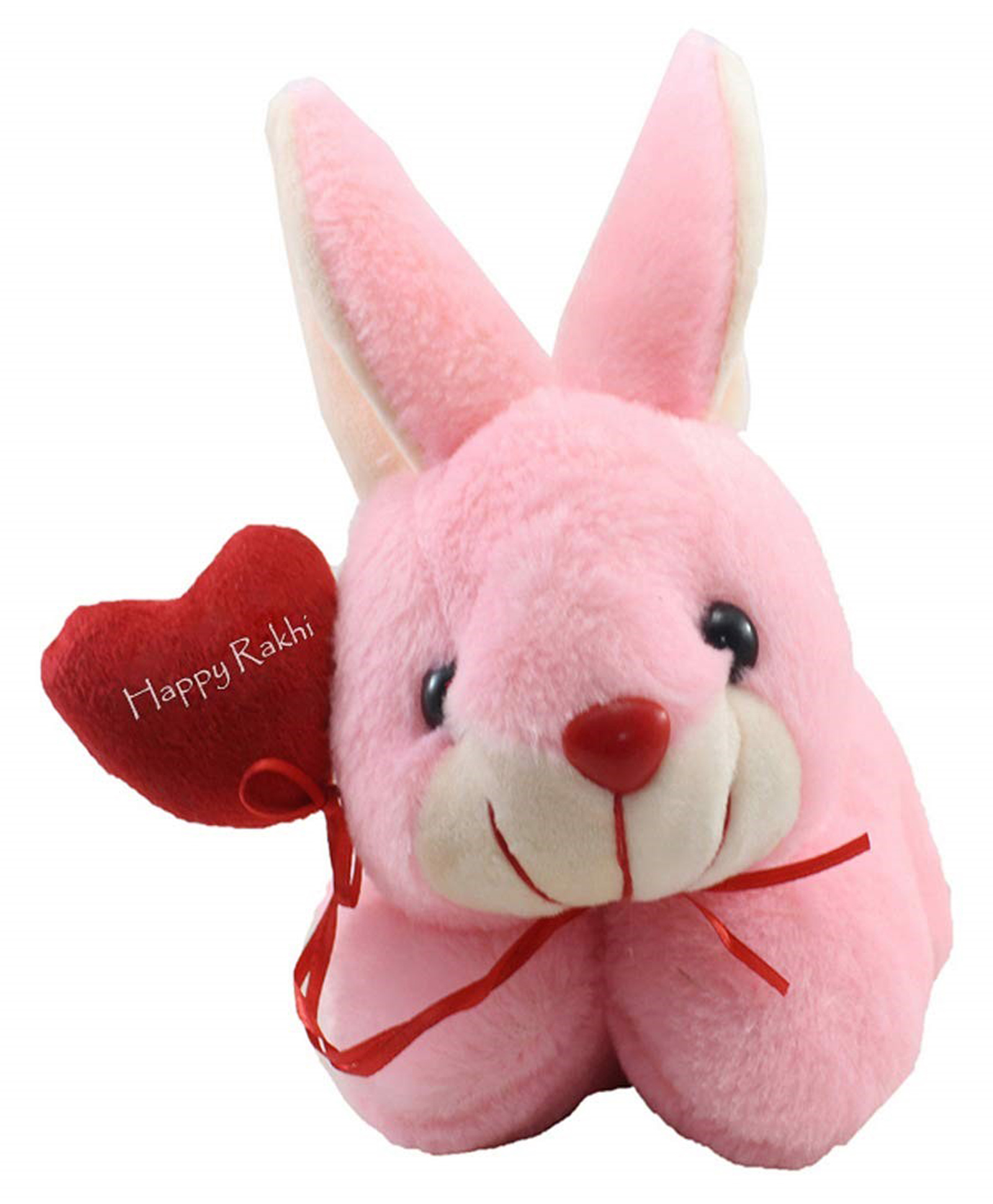 Tickles Loving Rabbit with Rakhi Wishes Heart Soft Stuffed Plush Animal Toy for Boys & Girls Raksha Bandhan (Size: Length 26 cm Color: Pink)-image-37