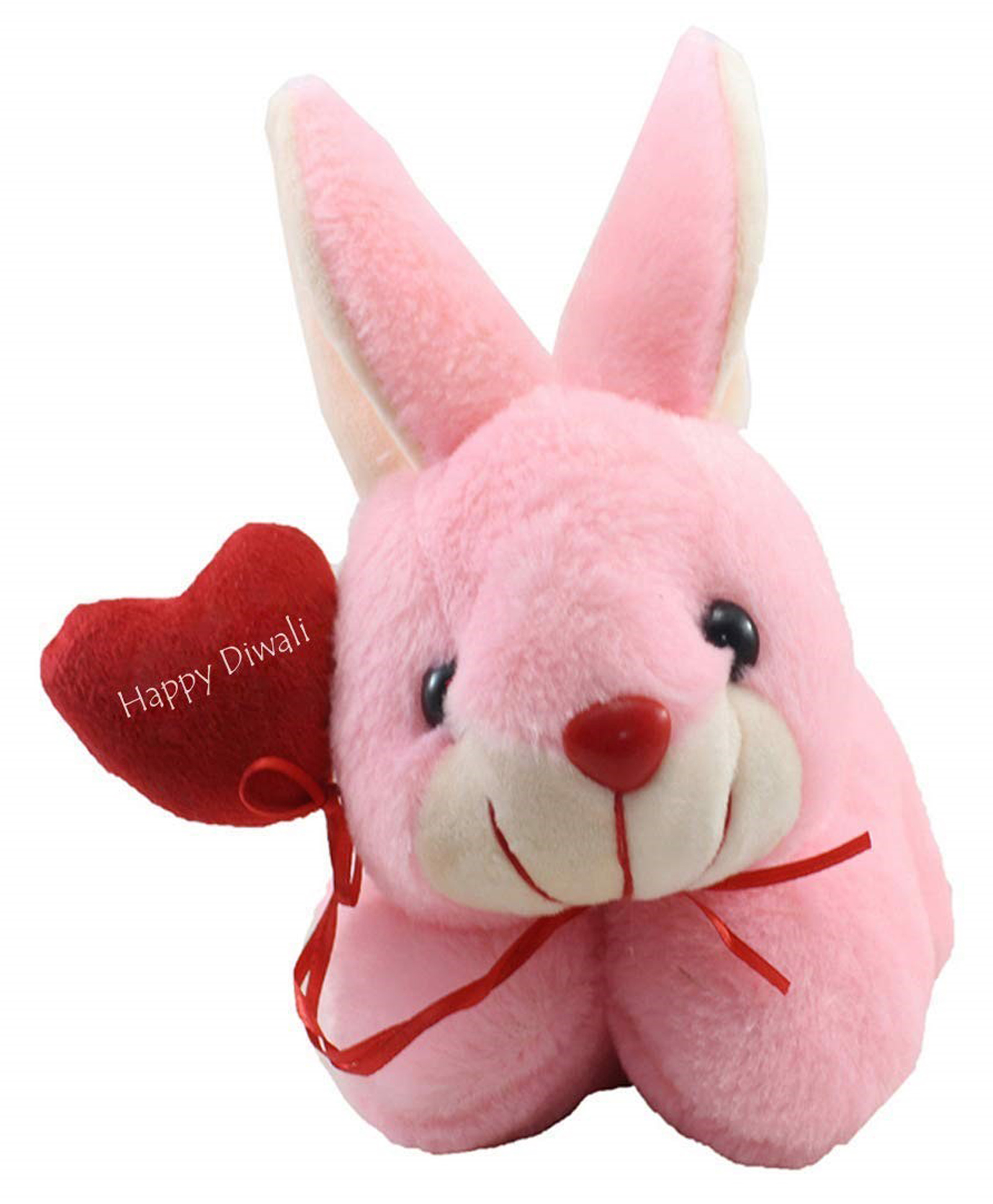 Tickles Soft Cute Rabbit with Happy Diwali Wishes Soft Stuffed Plush Toy for Kids Boys & Girls Birthday Gift (Color:Pink Size: Length 26 cm)-image-7