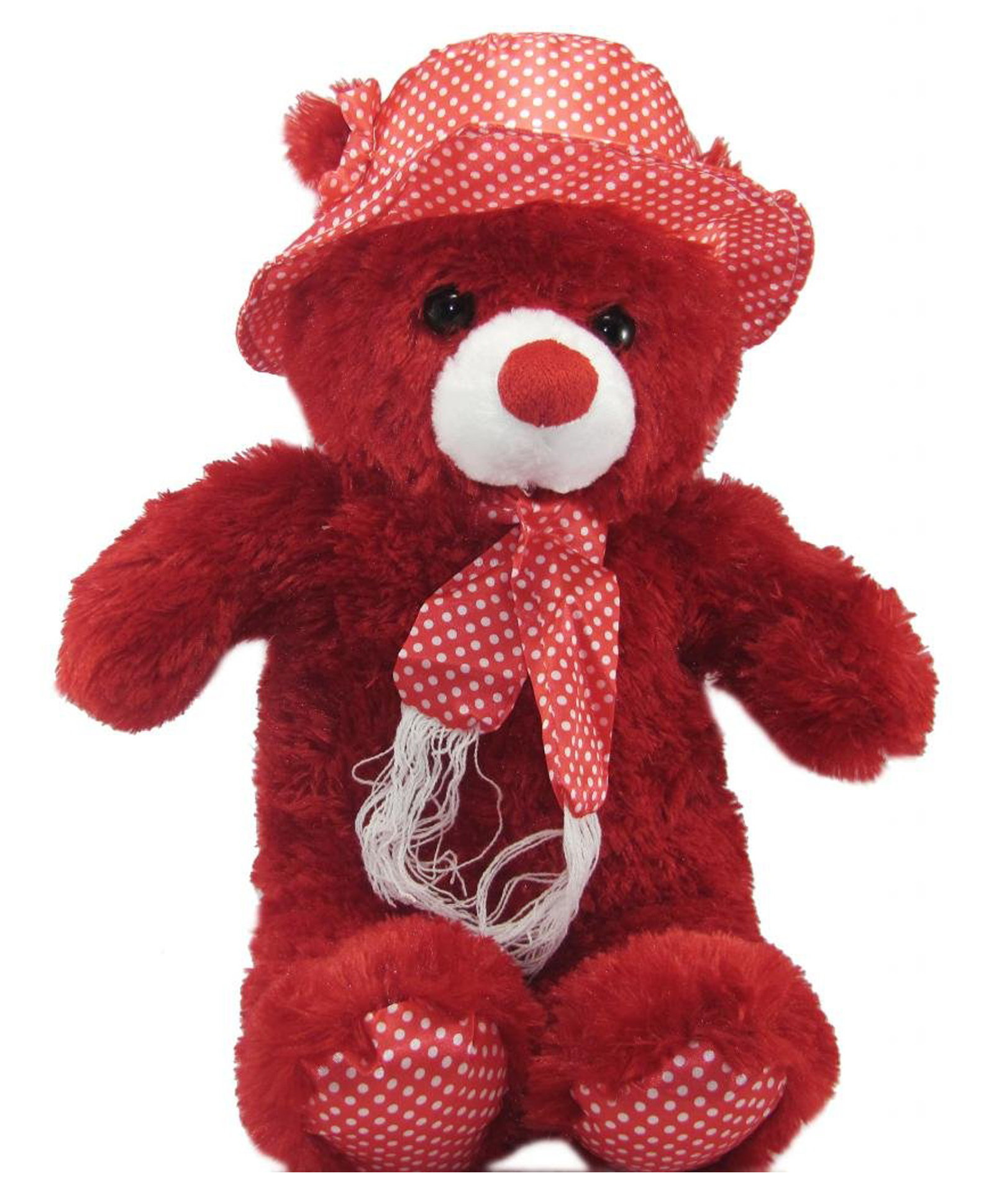 Tickles Teddy with Hat Soft Stuffed Plush Toy for Kids Boys & Girls Birthday Gift (Color: Red; Size: Length 45 cm)-image-49