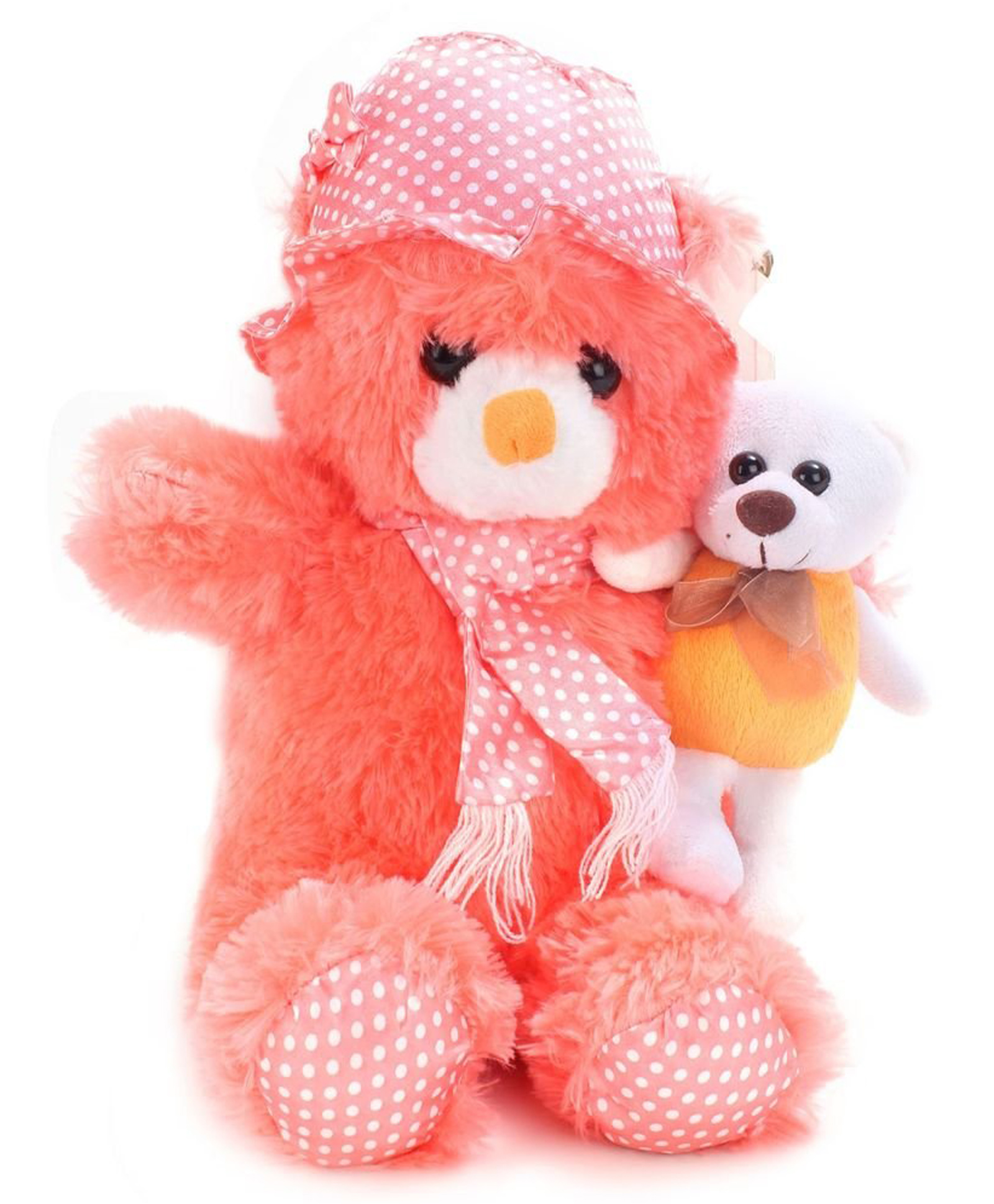 Tickles Teddy Bear with Kid Soft Stuffed Plush Toy for Kids Boys & Girls Birthday Gift (Size: Length 45 cm Color: Orange)-image-27