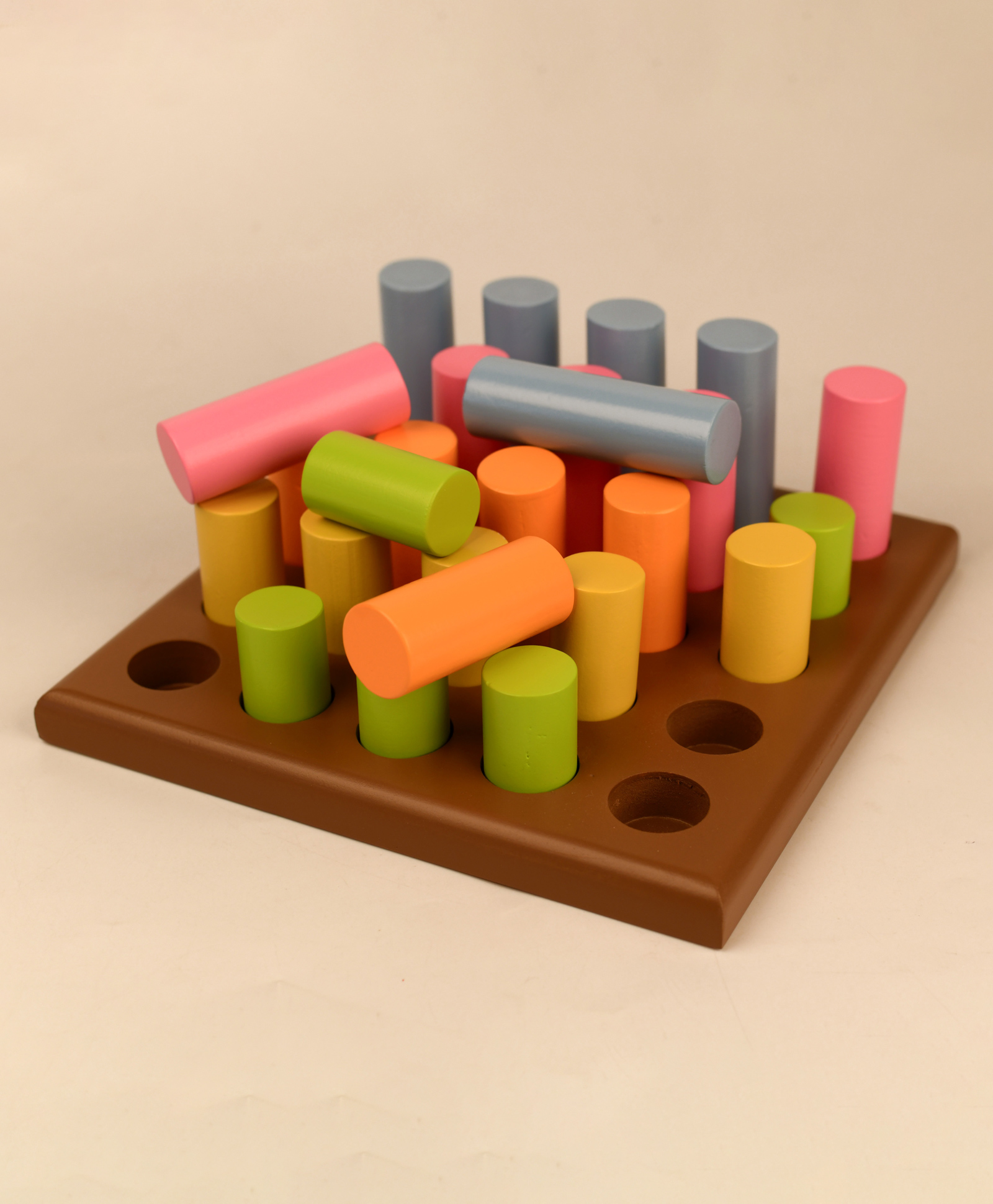 Playbox Wooden Grading Multicolor Cylinders Rod Peg Steps Montessori Learning Toys | Size & Color Recognition | Cognitive Skills & Educational Toy for Toddler Kids & Baby-picture-20