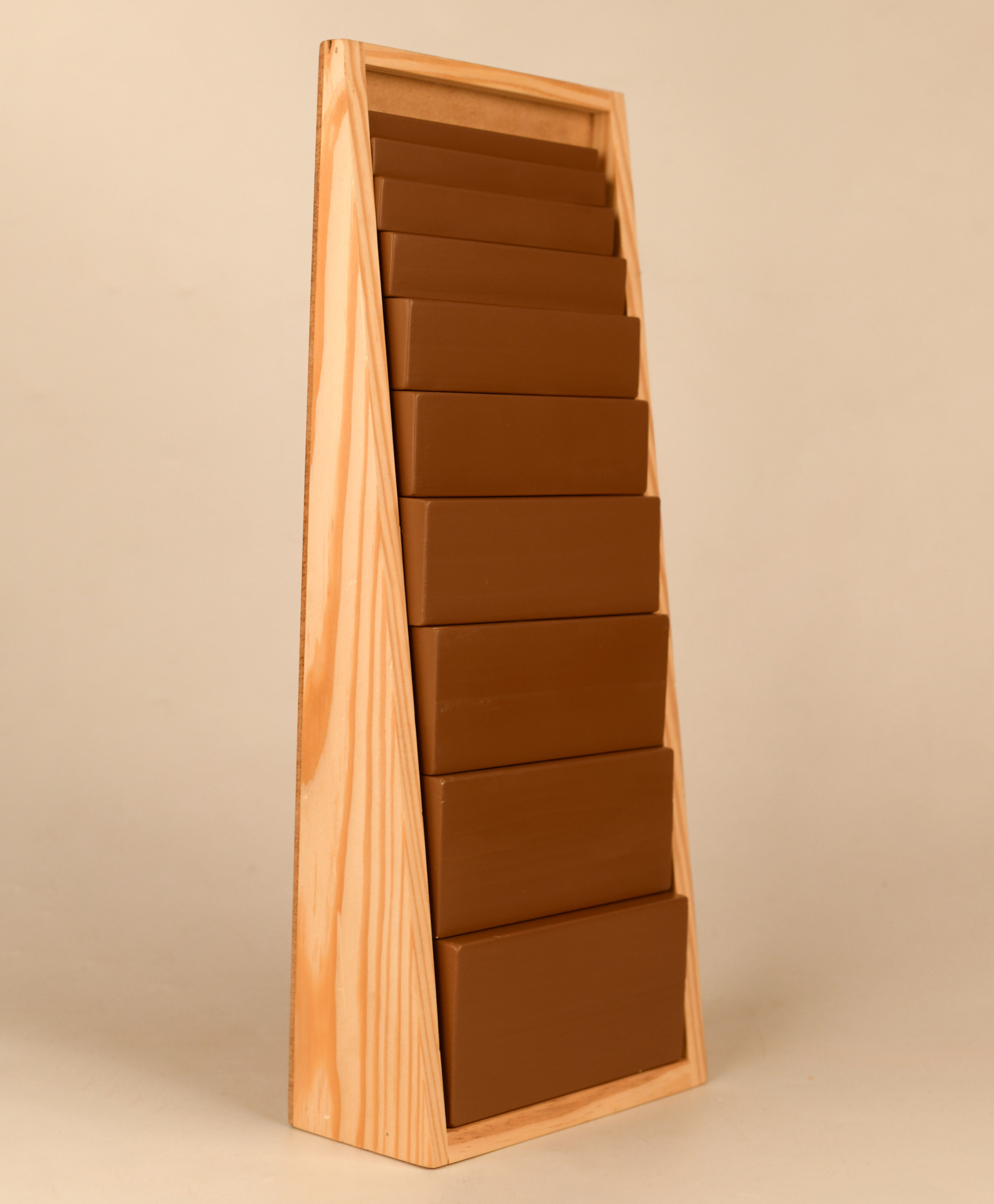Playbox Montessori Brown Stairs/Steps Wooden Educational Toy for Toddler & Kids Baby Toys with 10 Durable Cuboidal Blocks with Tower Frame-picture-18