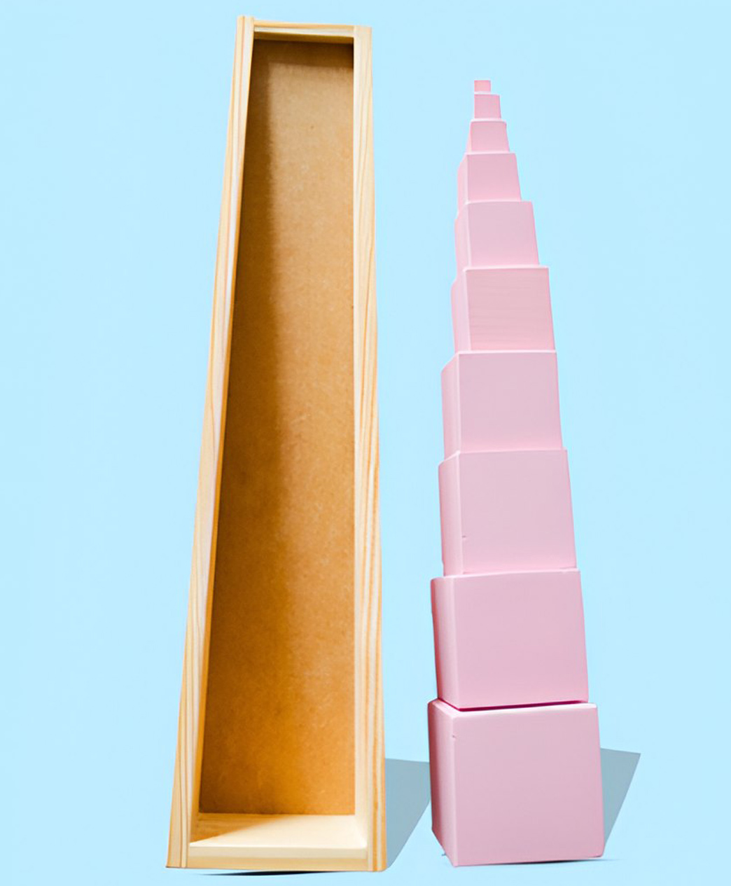 Playbox Wooden Montessori Pink Tower Square Blocks Toy Set for Toddler & Kids Baby Toys-picture-16