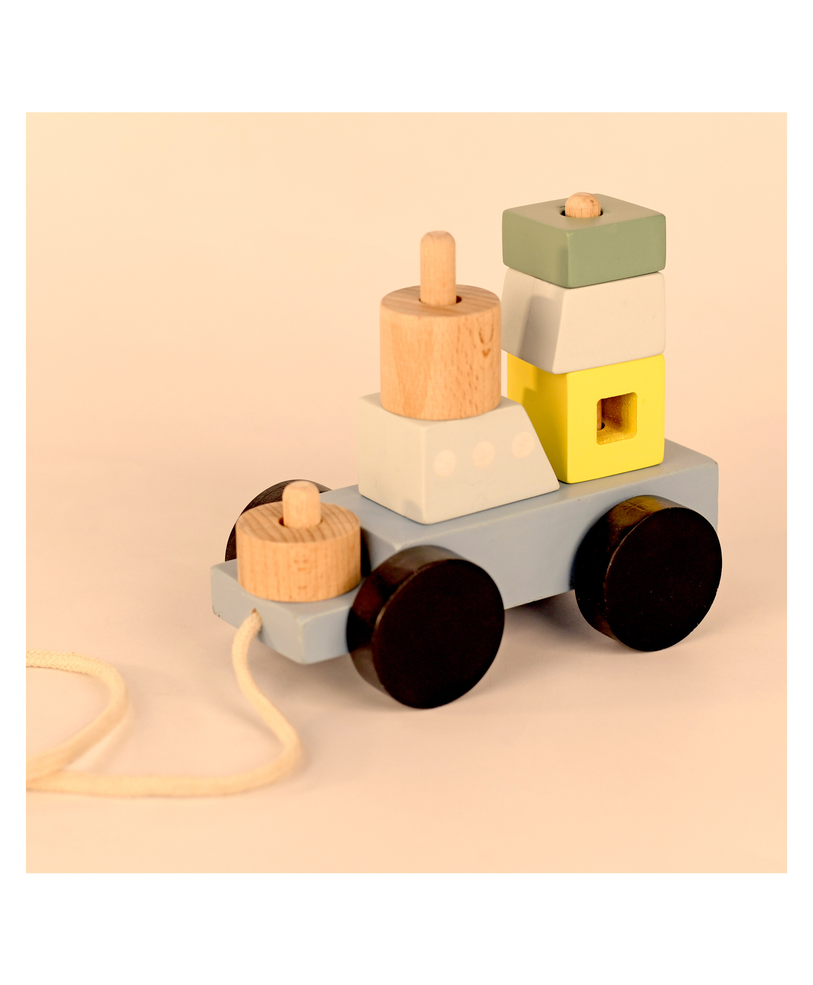 Playbox Wooden Pull Along Ship Toy Set Non-Toxic Push Pull String Toys for Toddler & Kids Baby Encourages Walking & Develops Skills Toys-picture-41