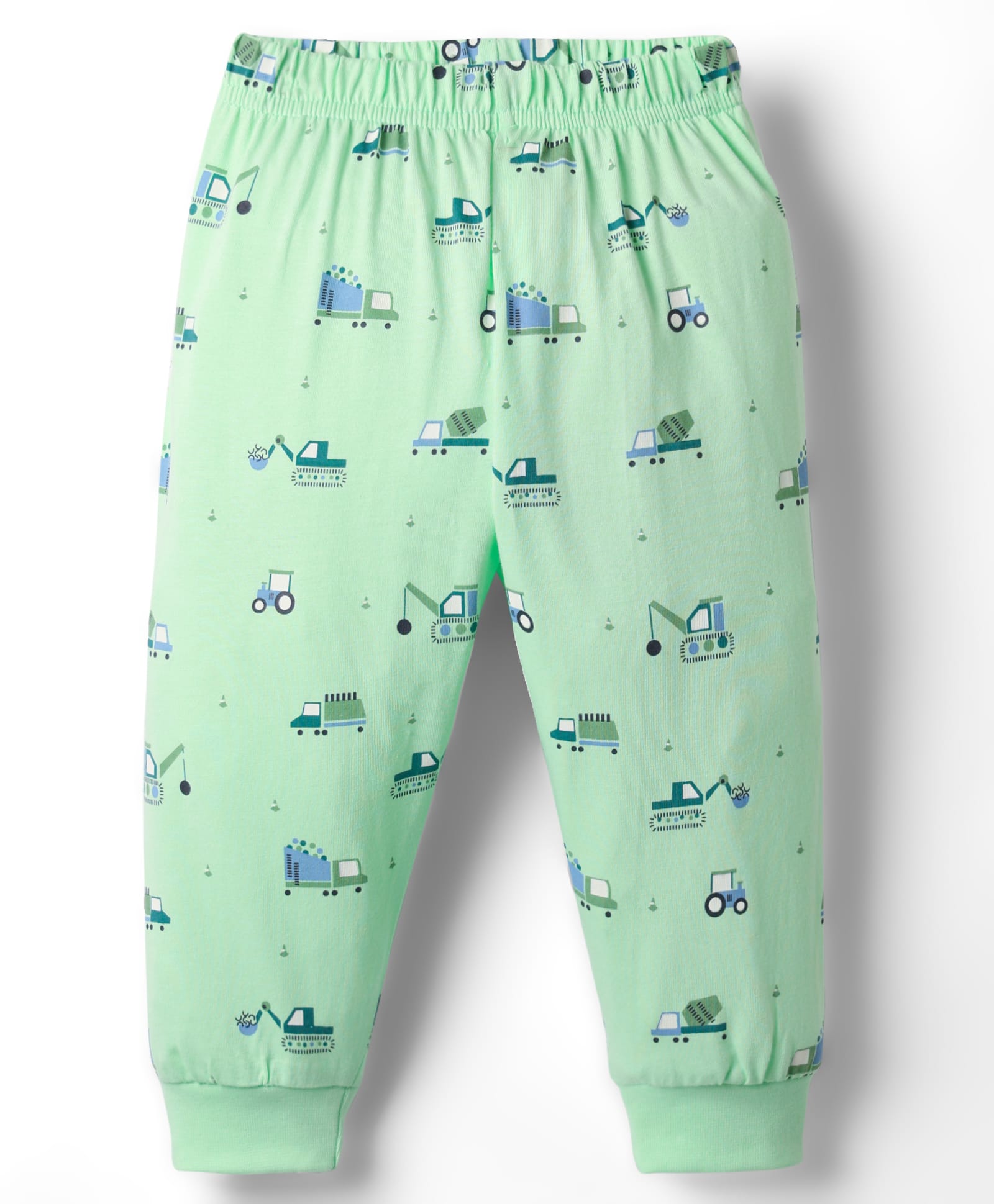 Ollypop Interlock Knit Full Length Lounge Pant With Vehicle Print - Light Green-picture-10
