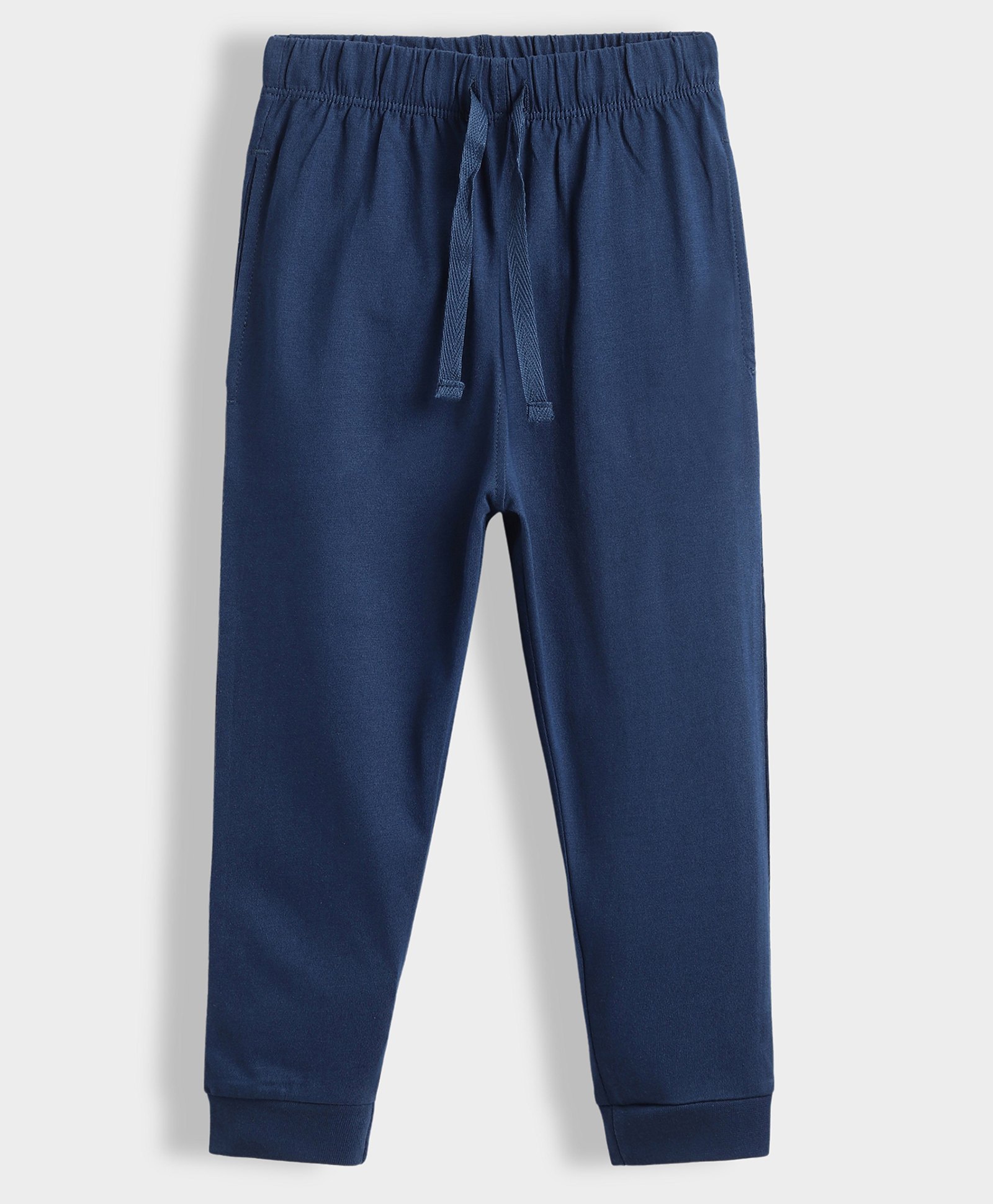 Orange Sugar 100% Cotton Knit Solid Joggers - Royal Blue-image-7