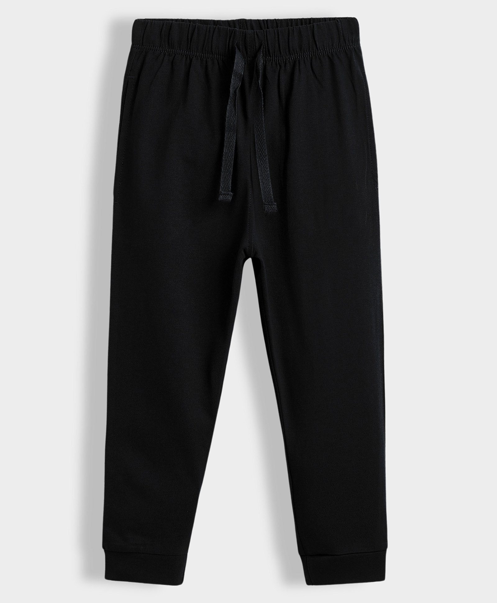 Orange Sugar 100% Cotton Knit Solid Joggers - Black-image-29