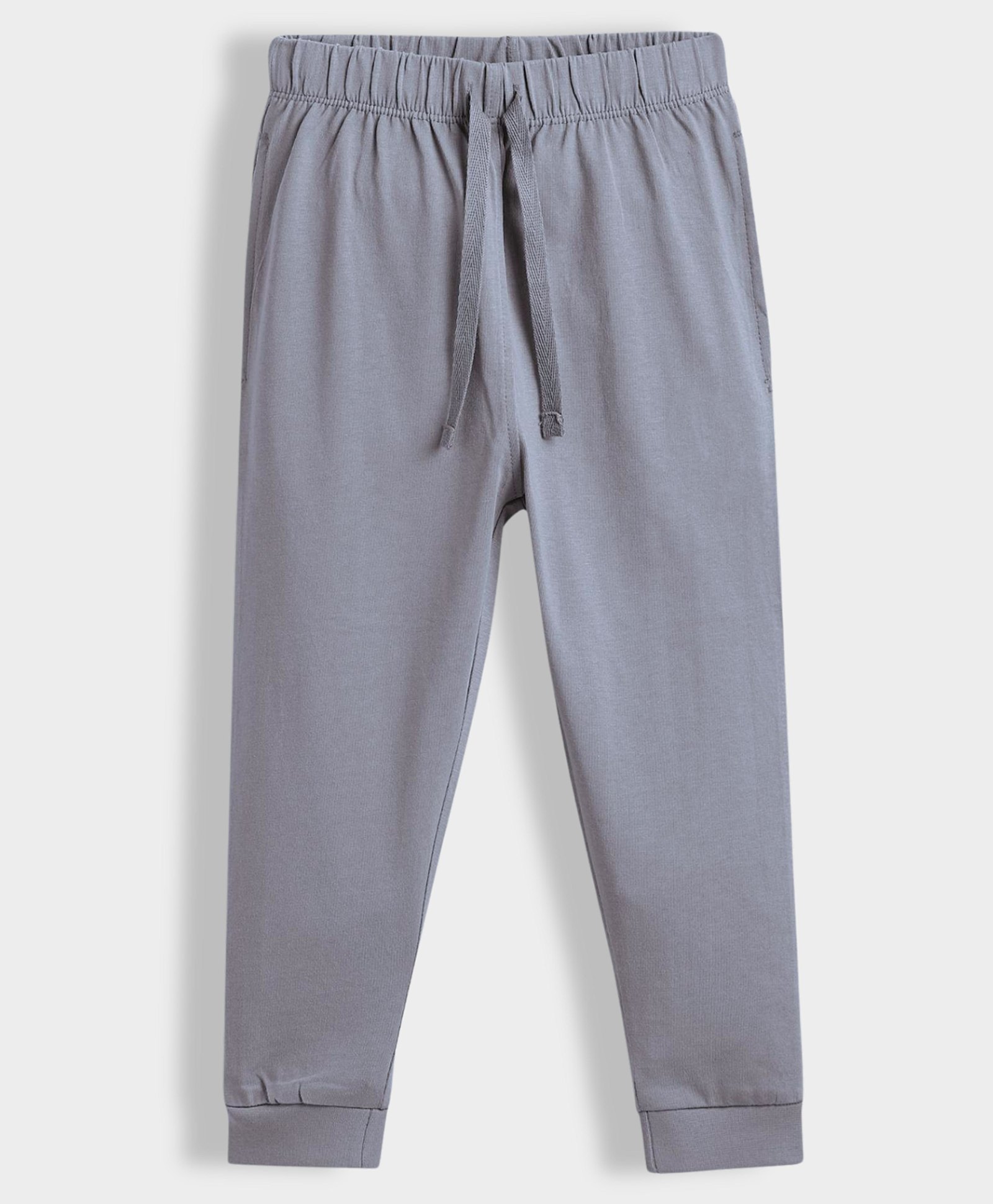 Orange Sugar 100% Cotton Knit Solid Joggers - Grey-image-10