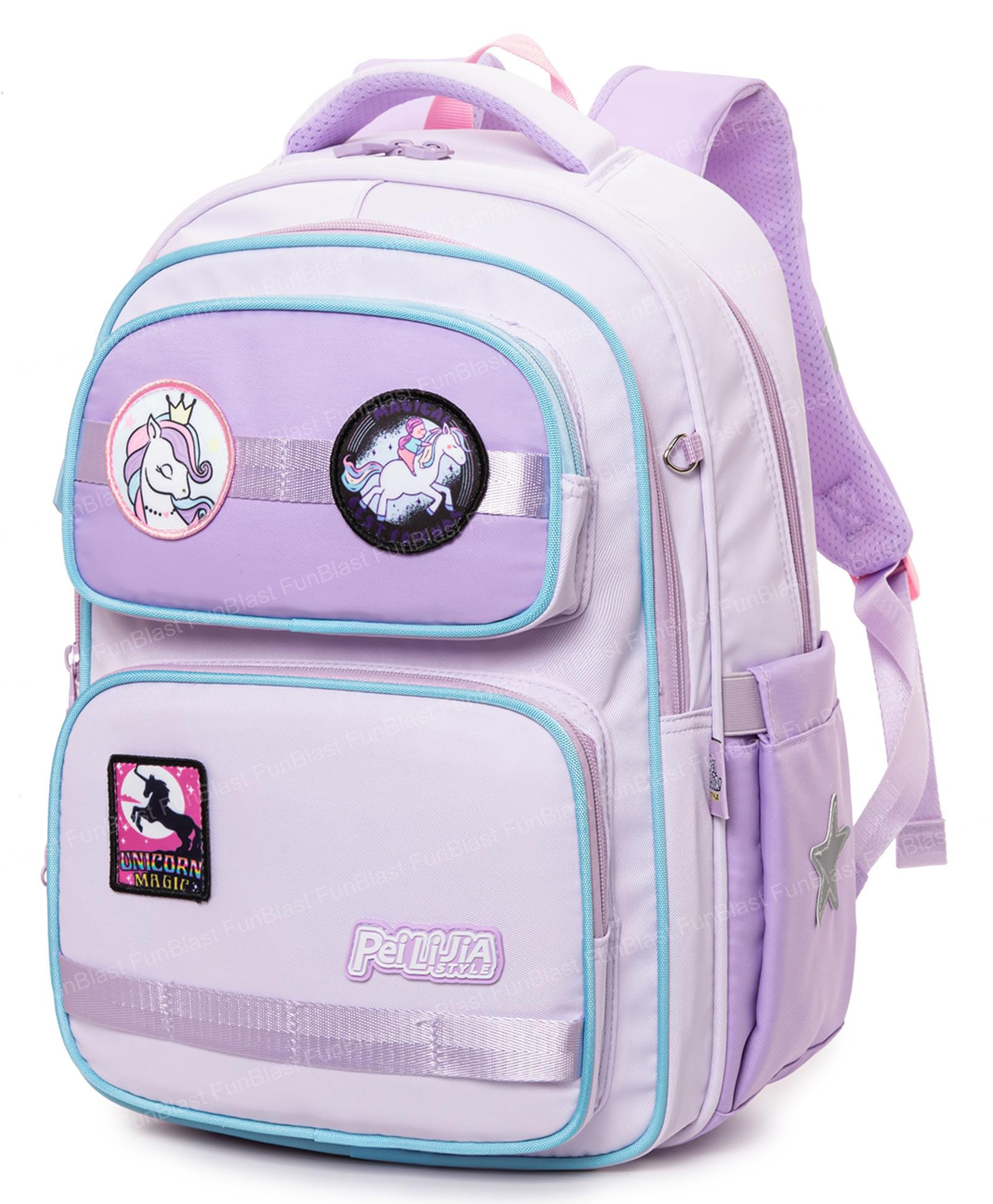 FunBlast Cartoon Print Large Capacity Bag for Girls Kids 15 Inches-image-12