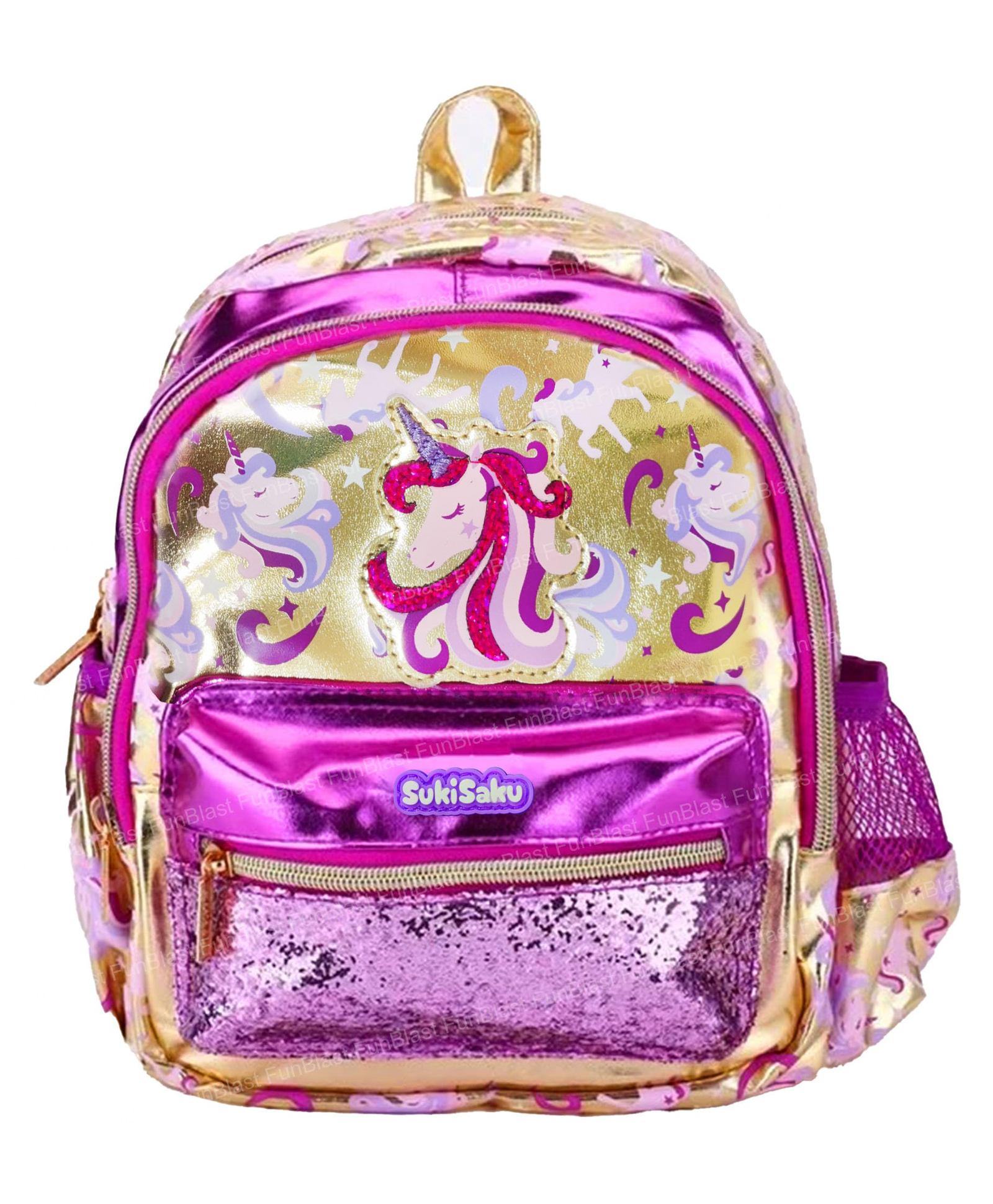 FunBlast Unicorn Print Picnic Bag pack for Kids Height 10 Inches (Golden)-image-29