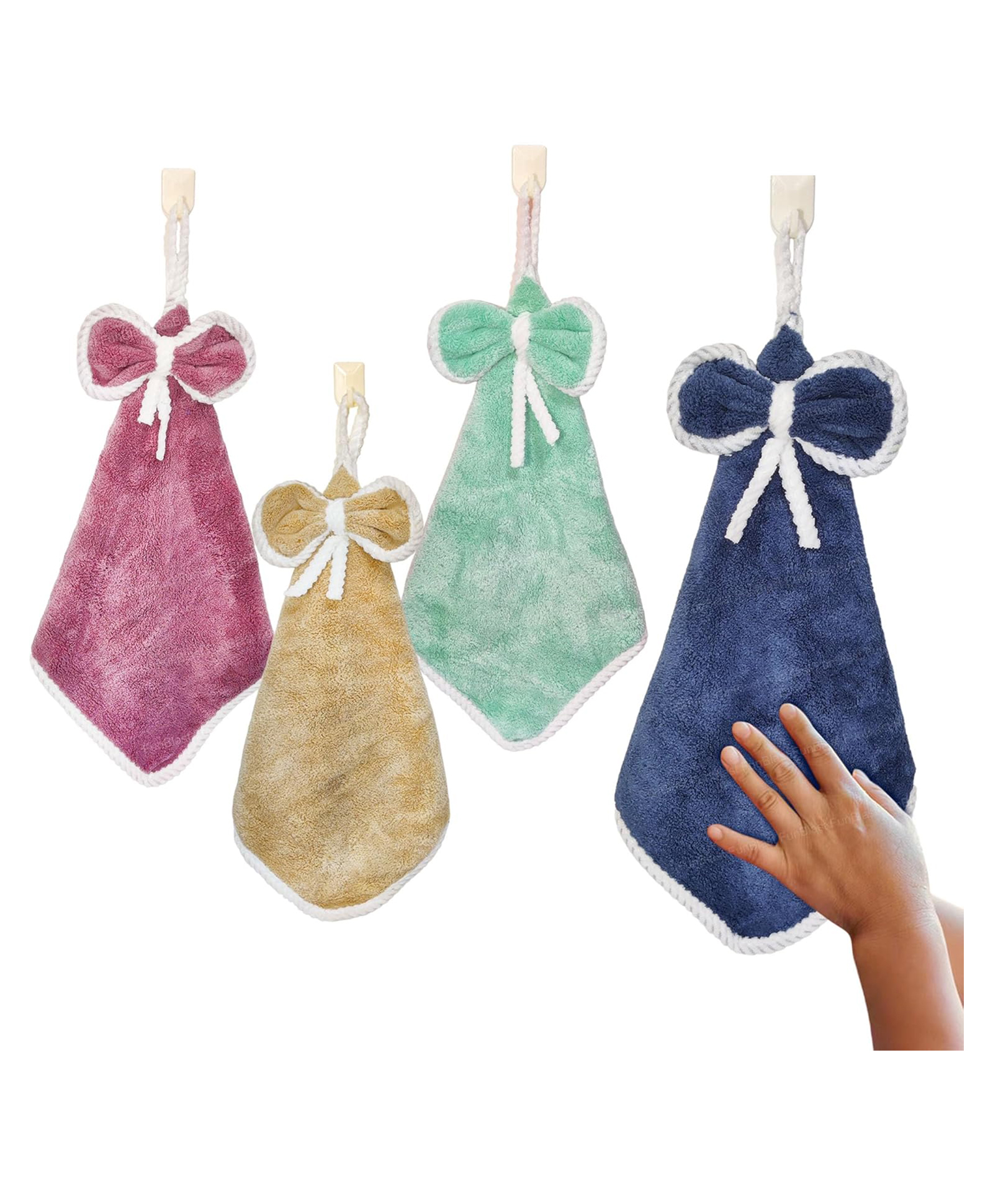 FunBlast Microfiber Quick Cleaning Hand Towel Set of 4 - Multicolor-image-26