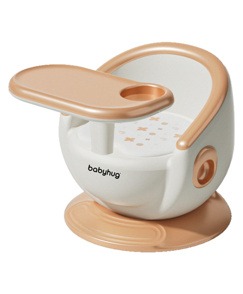 Babyhug 3-in-1 Convertible Baby Booster Chair with Feeding Tray - White Orange| Safety Harness| Removable Feeding Tray| Soft Cushion Seat| Feeding Chair| Toddler Seat-picture-27