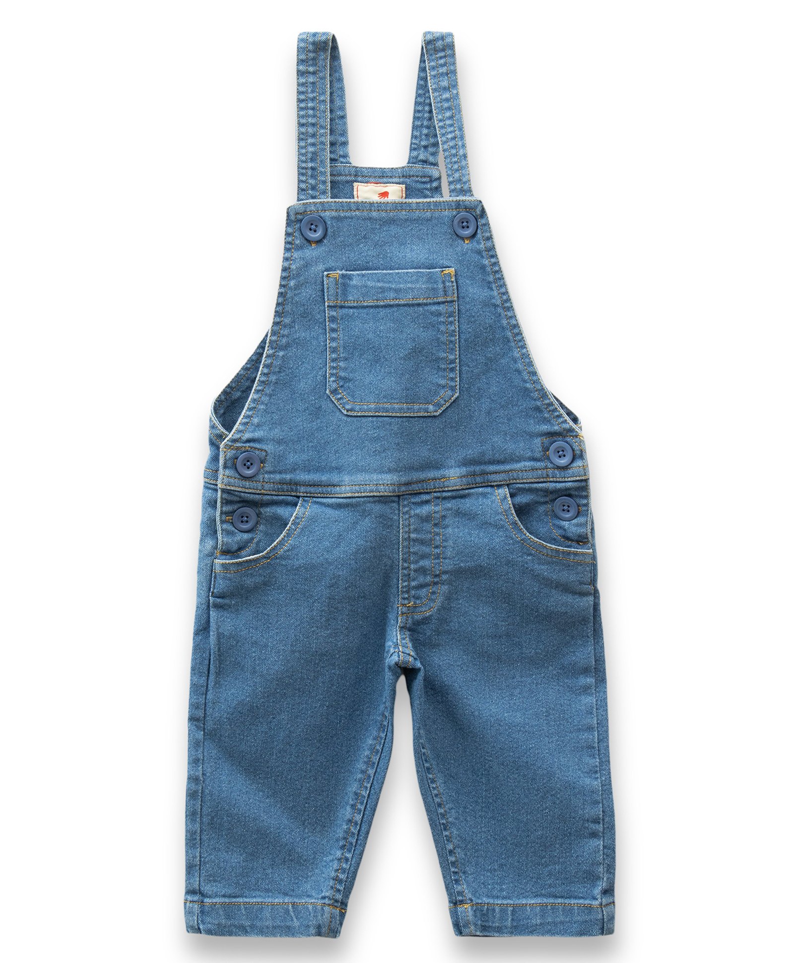 JusCubs Denim Woven Sleeveless Solid Dungaree - Blue-picture-12