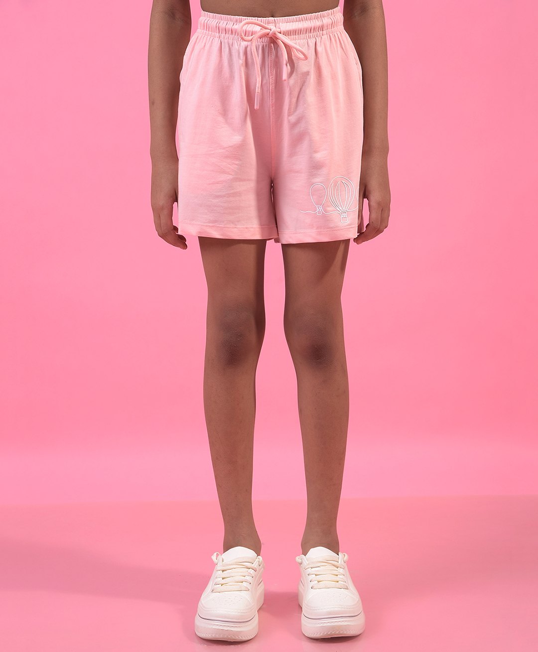 CRIMSOUNE CLUB Cotton Woven Hot AIr Balloon Embroidered Shorts - Pink-picture-25