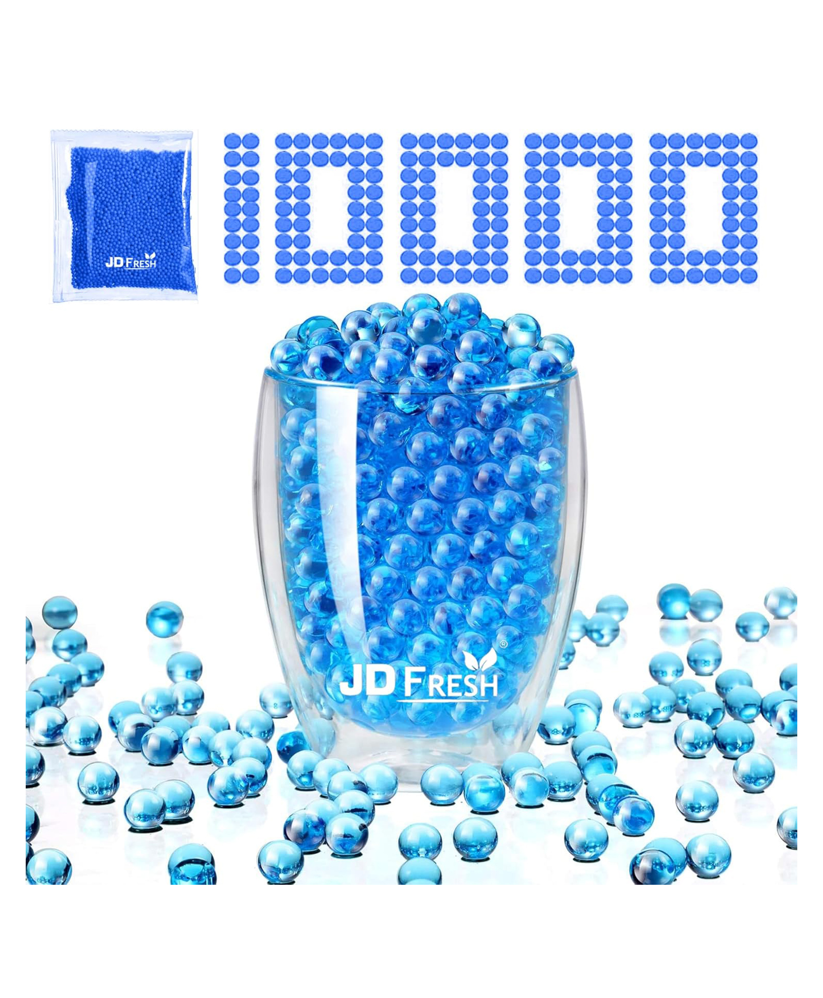 JD FRESH 10,000 Gel Blaster Bullets Eco-Friendly and Non-Toxic 7-8MM Water Beads - Blue-picture-10