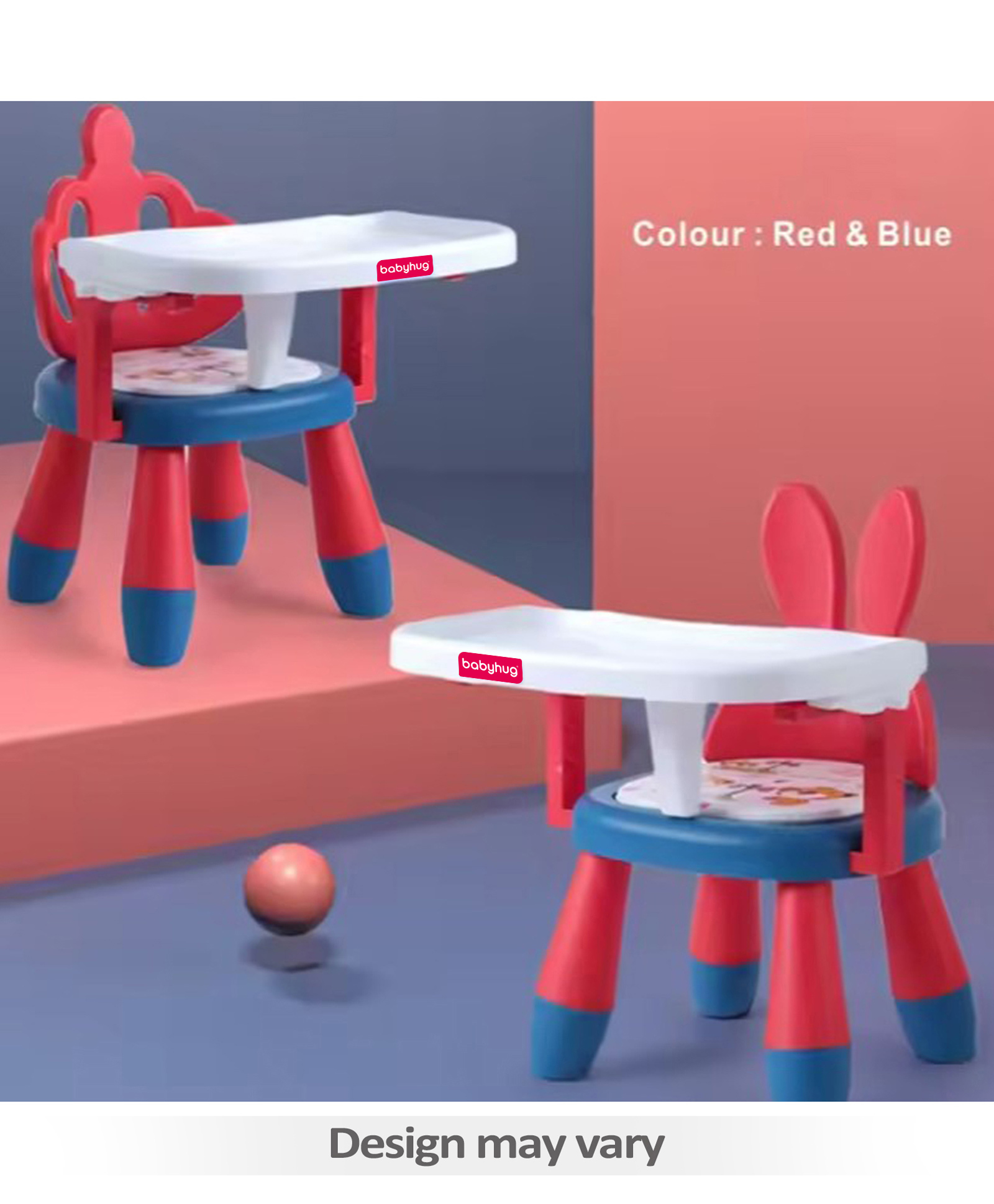 Babyhug Kids Feeding Chair with Removable Food Tray| Easy Assembly| Home & Classroom Use| Ideal for Indoor & Outdoor| Soft Seat| Home & Classroom Use| Comfortable Backrest| Dining Chair - Red & Blue-image-36