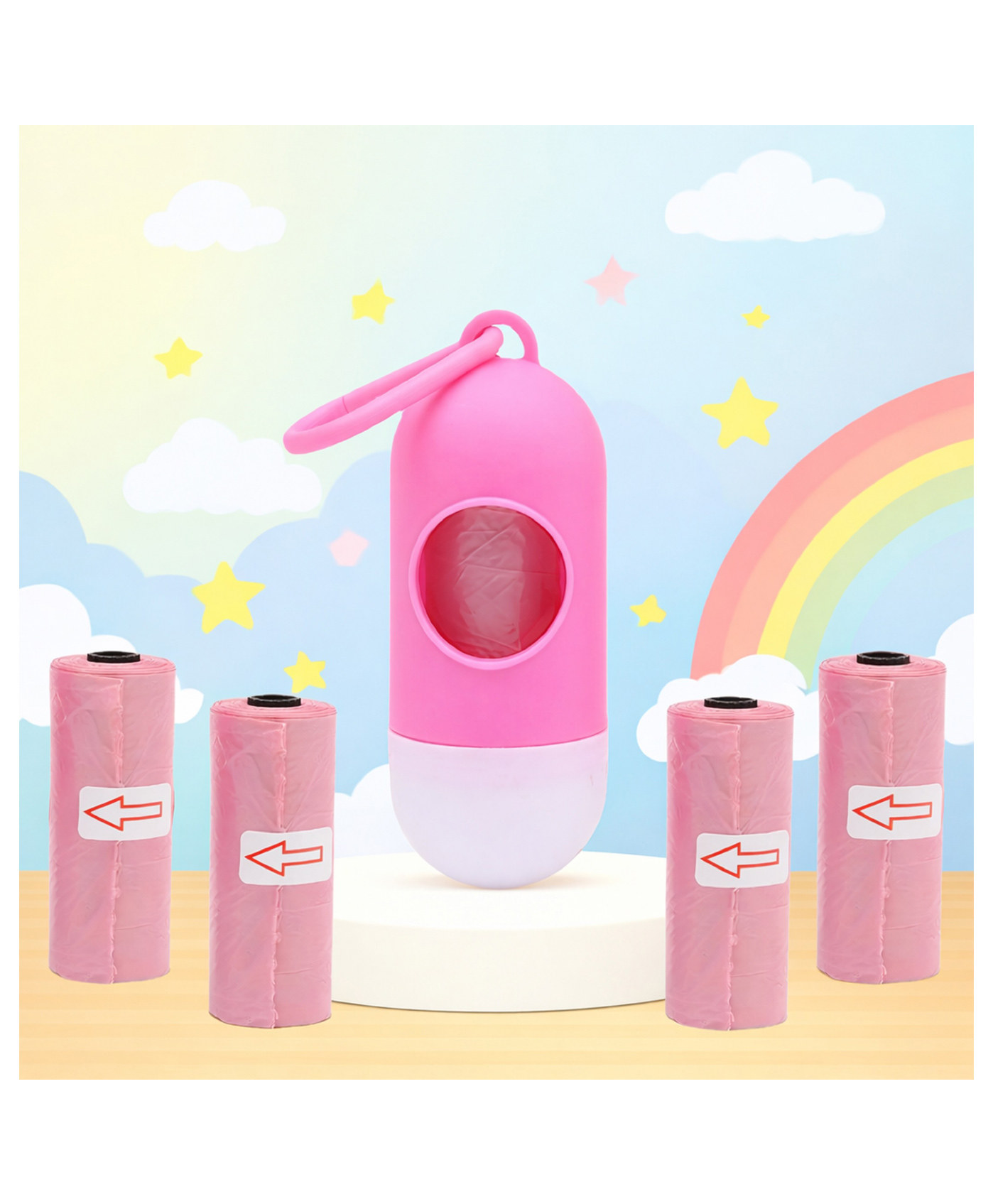 The Cheeky Kidzz Baby Disposable Diaper Bags With Dispenser Waste 4 Refill Rolls/60 Bags Convenient Quick Disposal Trash Leak And Odors Proof (PINK)-picture-19