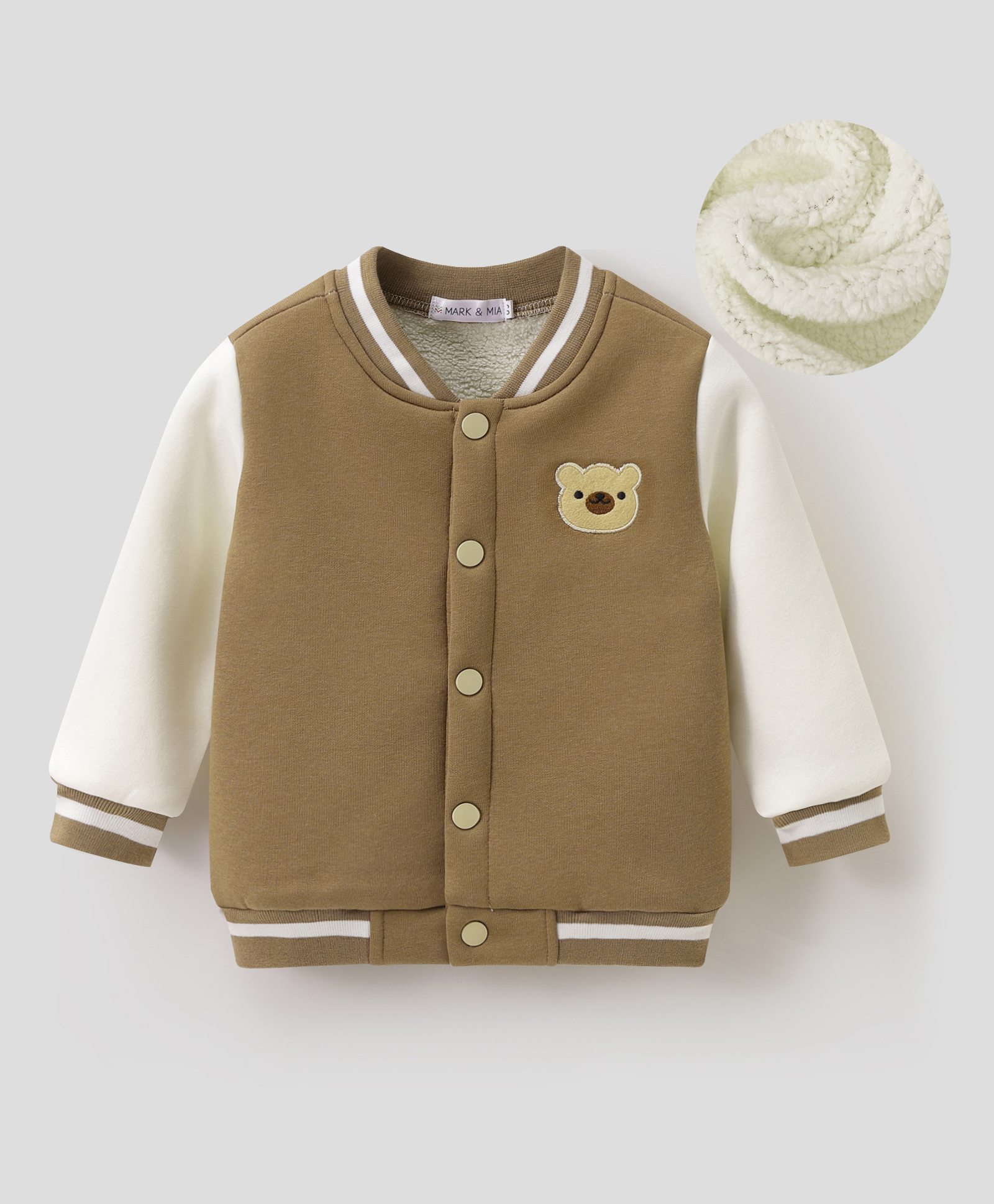 Mark & Mia Full Sleeves Bomber Jacket With Teddy Bear Patch - Tan-image-21