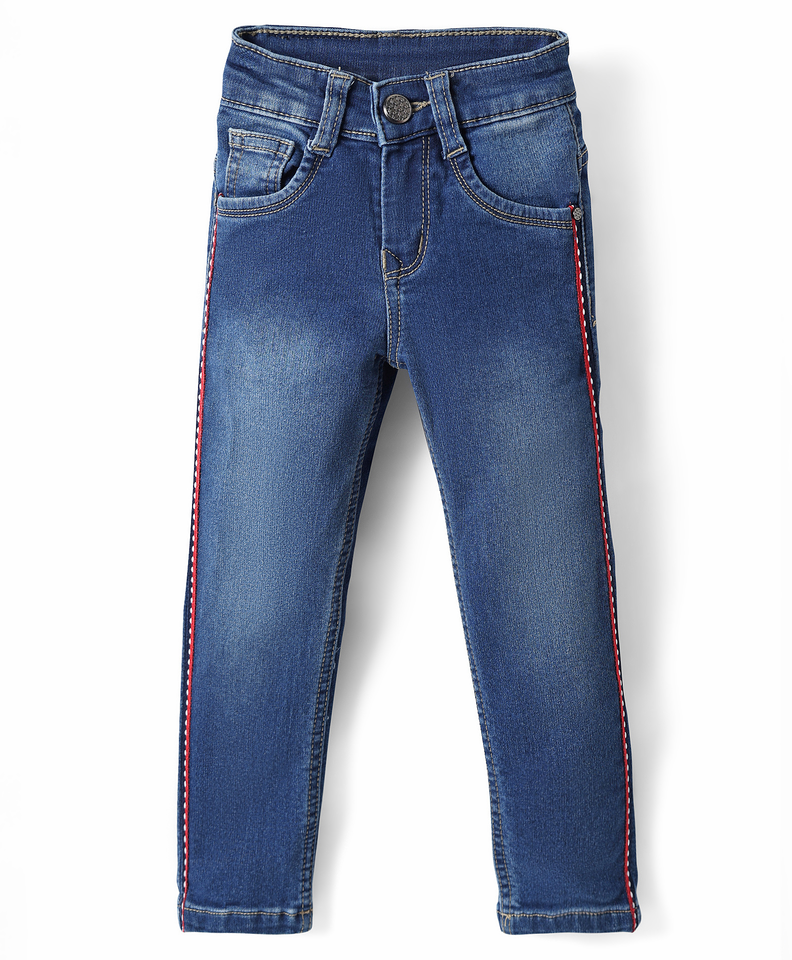 Enfance Mild Washed & Side Taped Jeans - Blue-image-5