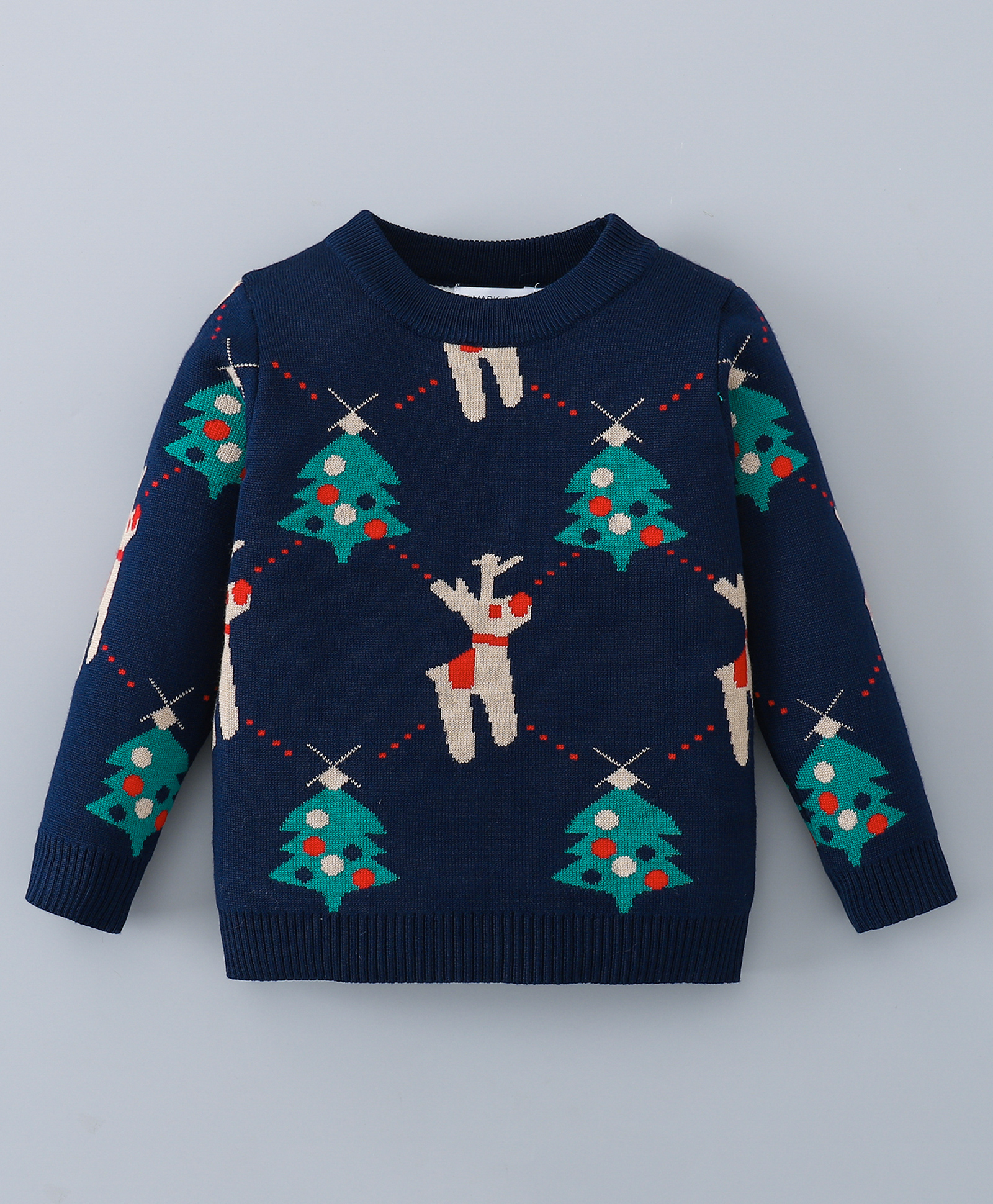 Mark & Mia Full Sleeves Pullover Sweater With Christmas Design - Navy Blue-image-42