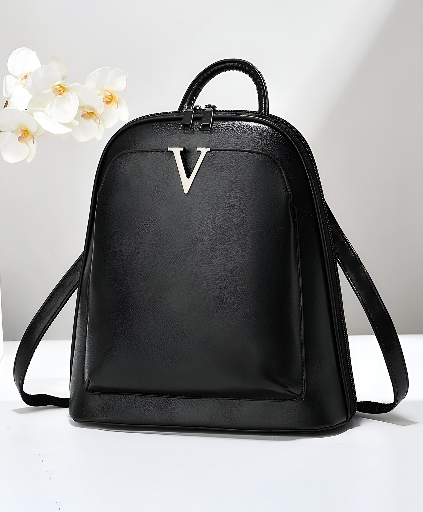 SYGA Women's Fashion Backpack, V-Shape Design (Black)-picture-27