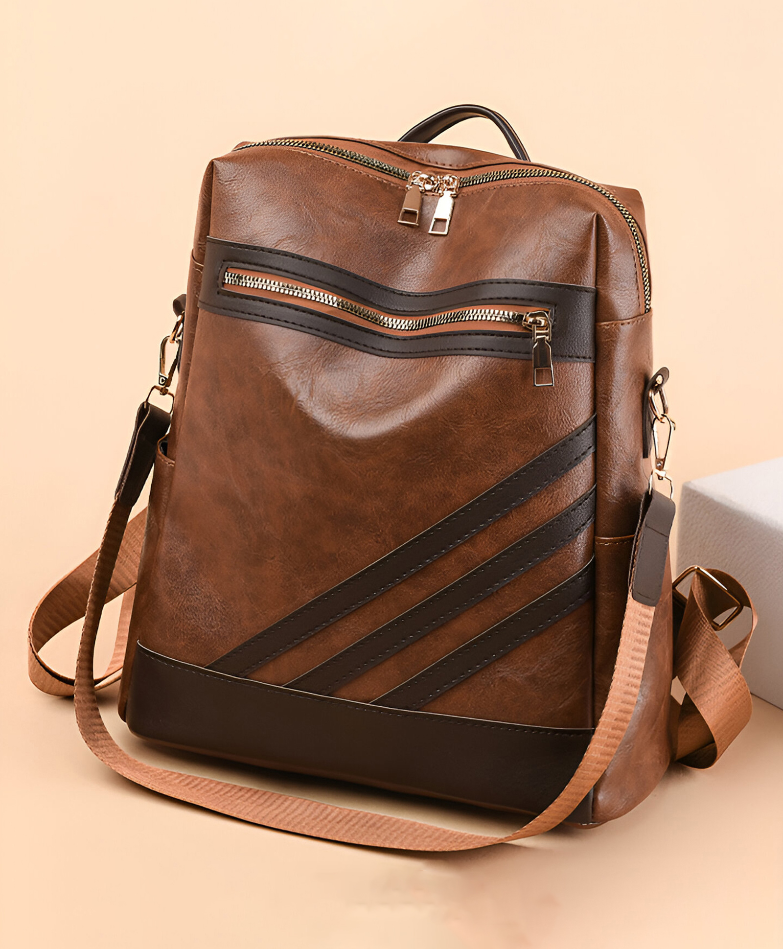 SYGA Women's Anti-Theft Travel Backpack | Dual-Purpose Shoulder Bag for Daily Use & Travel (Brown)-picture-13