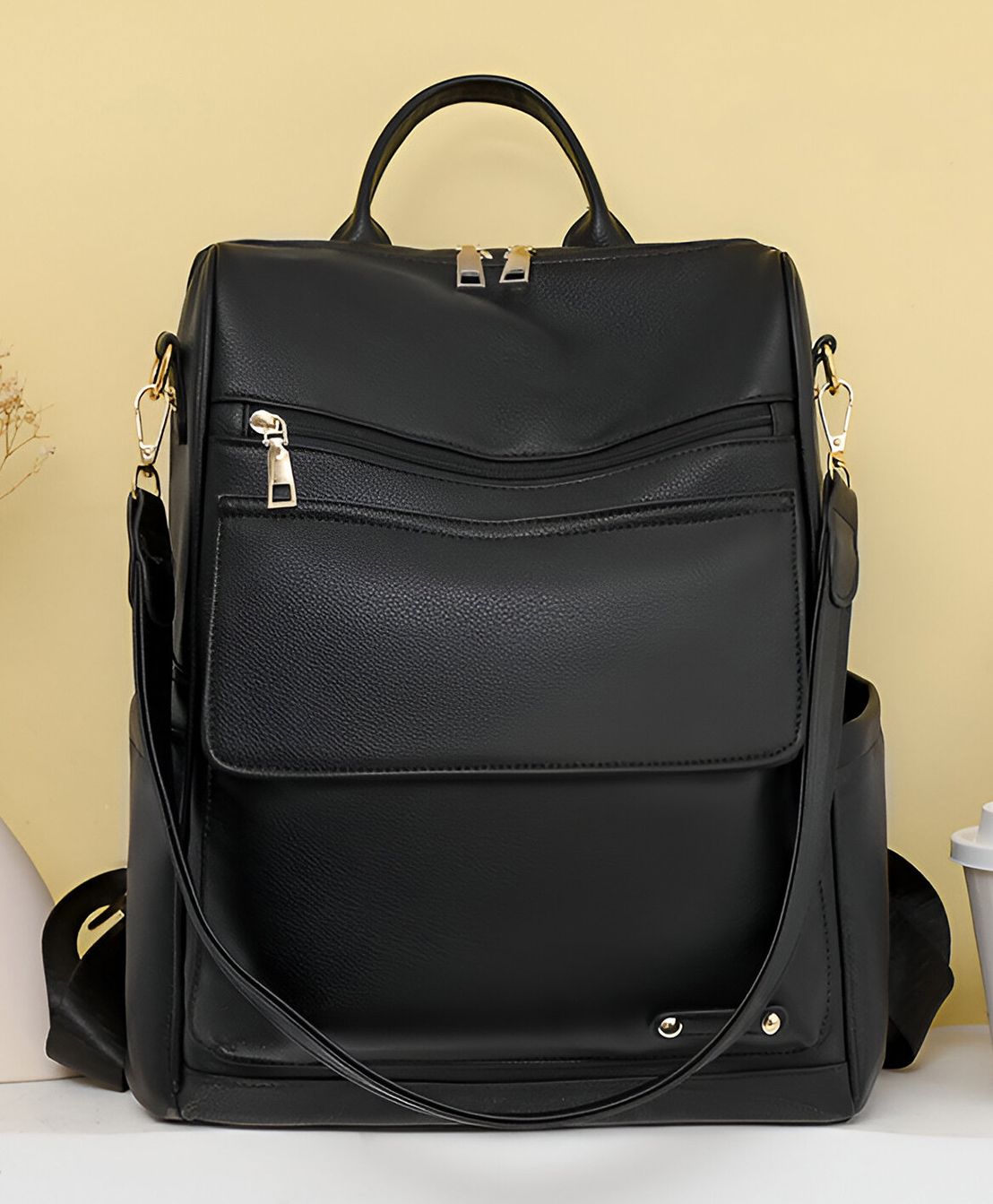 SYGA Women Breathable Soft Backpack Stylish Daily Companion with Neat Stitching & Functional Pockets(Black)-image-20